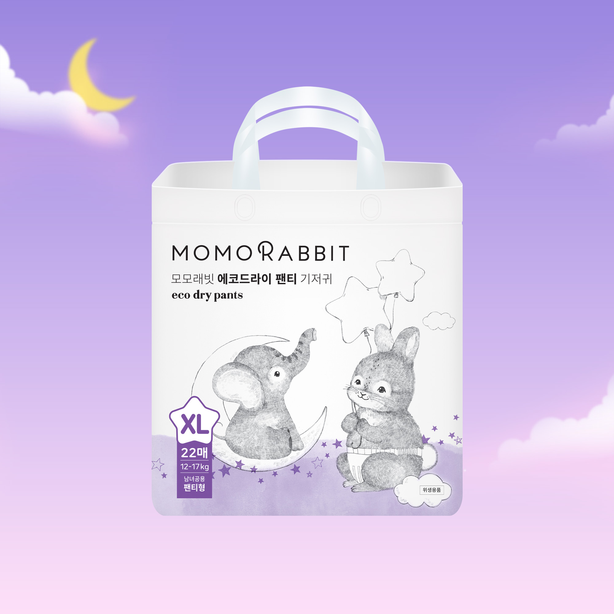 Bỉm quần ban đêm Momo Rabbit - XL22 - 12 - 17kg
