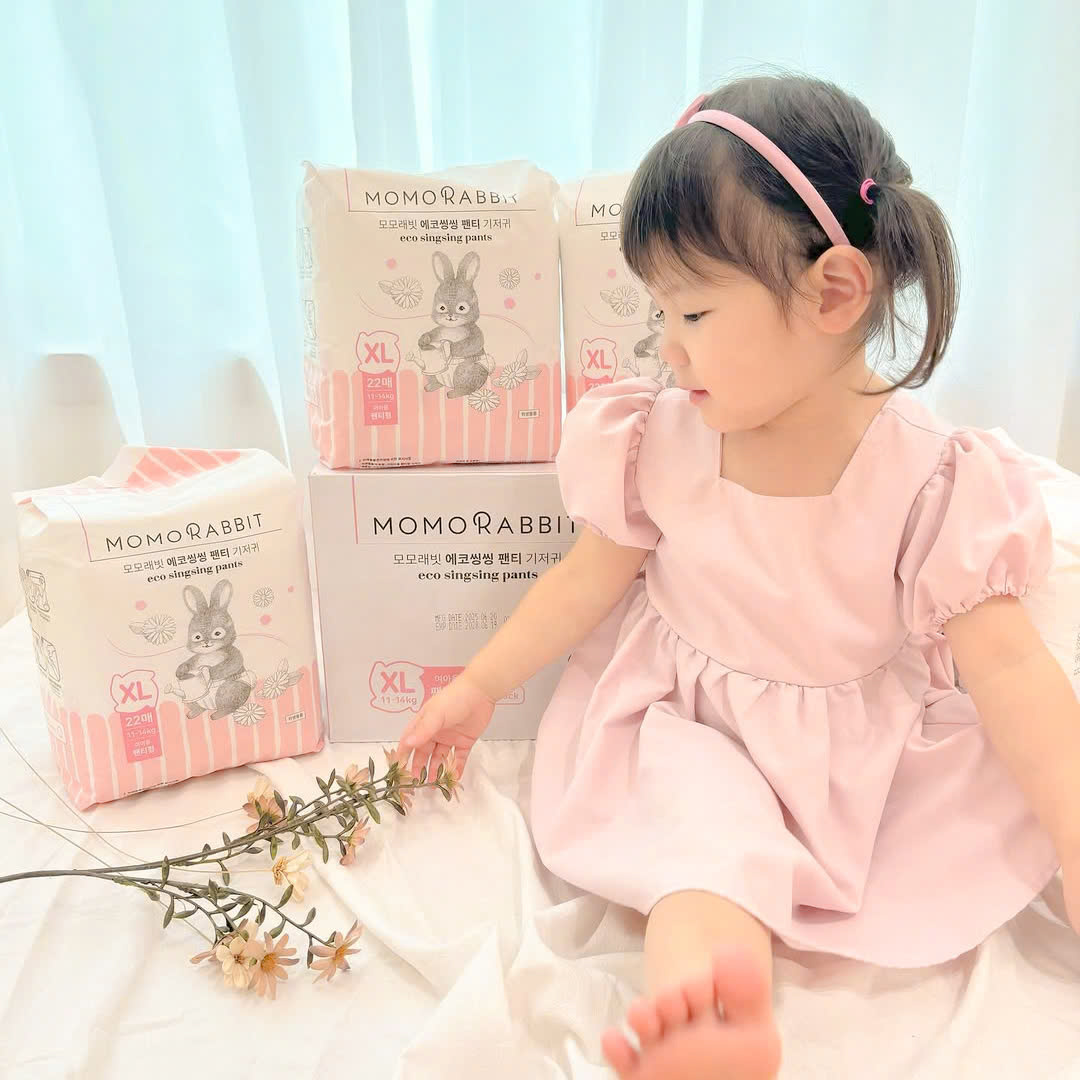 Bỉm quần bé gái Momo Rabbit 2025 - size XL22 - 11-14kg