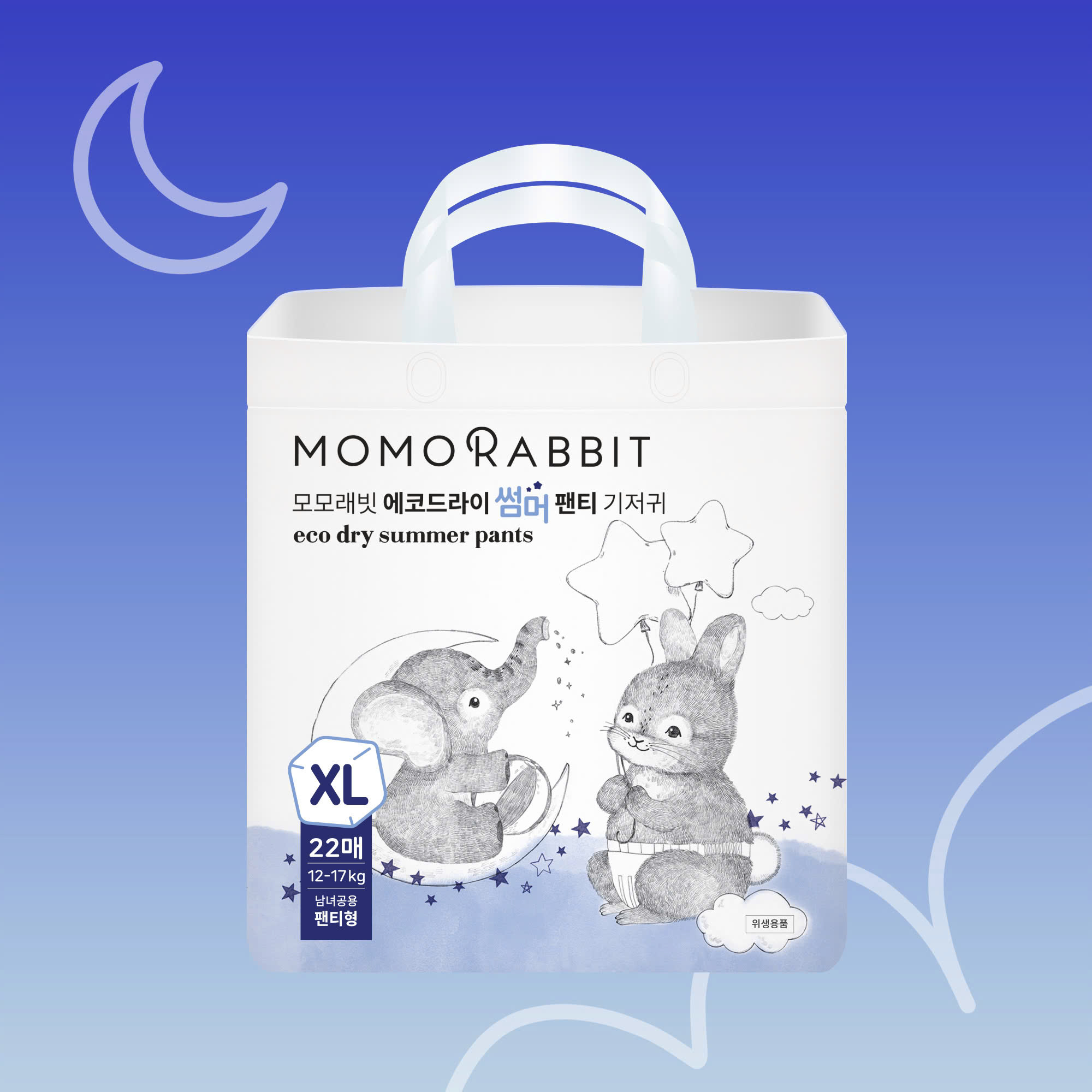Bỉm quần đêm hè Momo Rabbit - XL22 - 12- 17kg