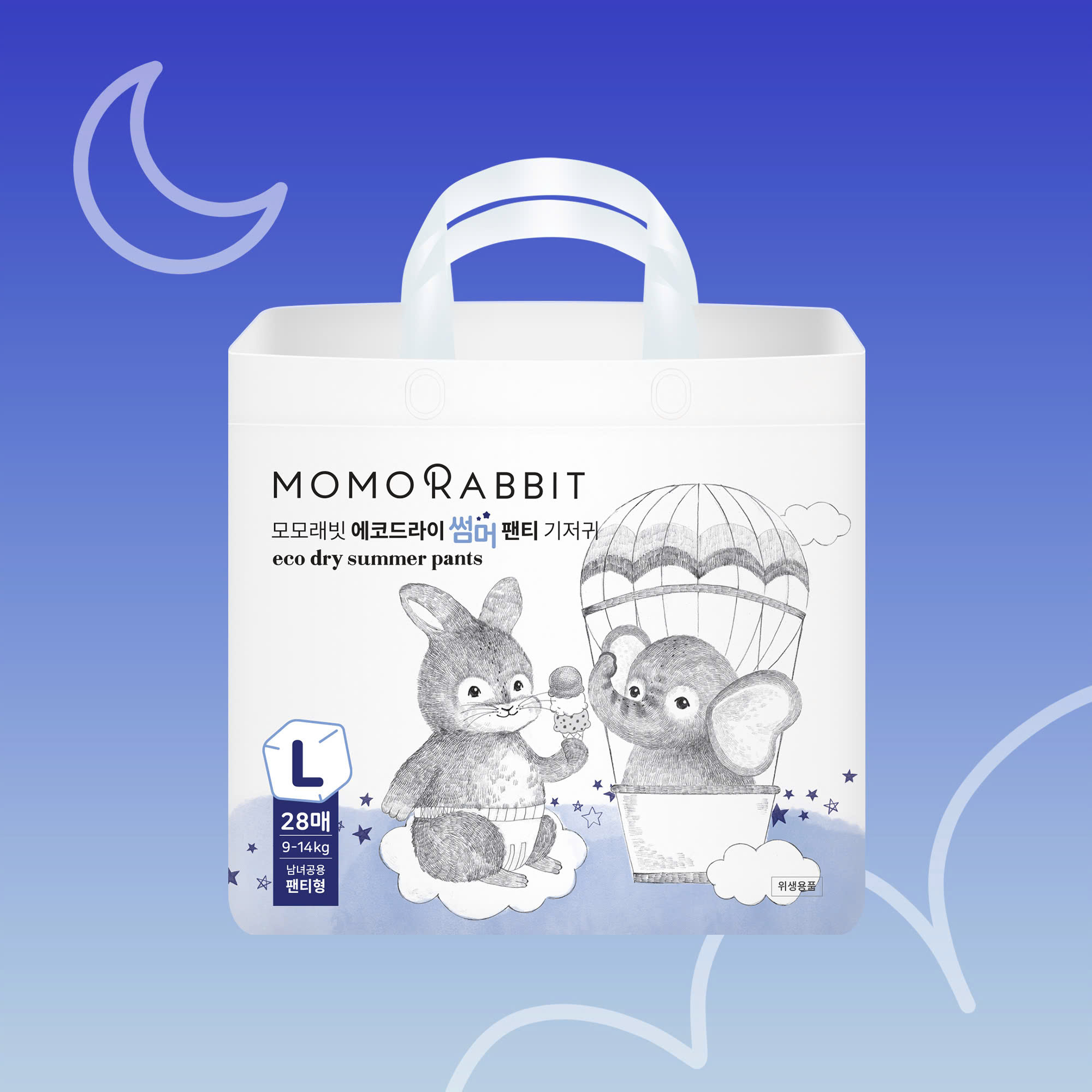 Bỉm quần đêm hè Momo Rabbit - L28 - 9- 14kg