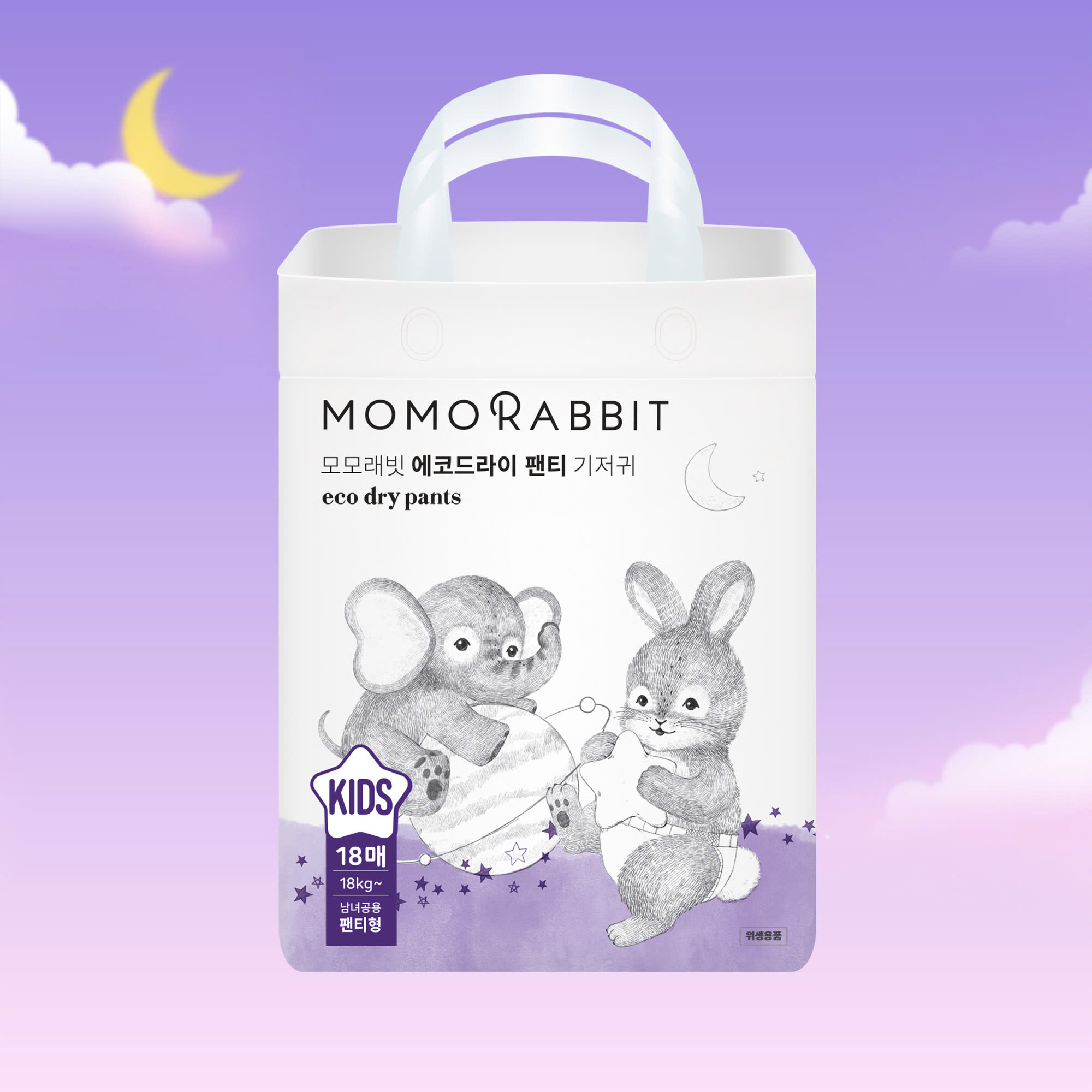Bỉm quần ban đêm Momo Rabbit - KIDS - 18kg++