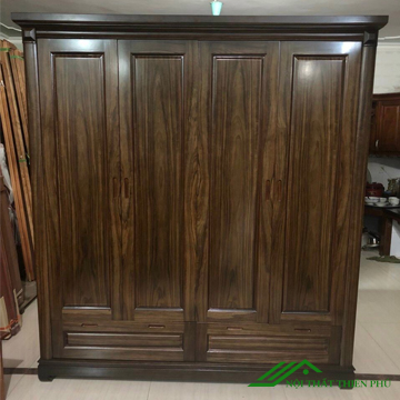Tủ Quần Áo Gỗ Óc Chó 4 Cánh Sang Trọng Đẹp - Qa 33 Nội Thất Thiên Phú