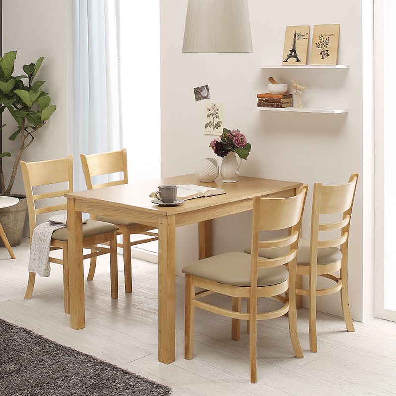 Bàn ăn cabin 4 ghế màu vàng - BA 06