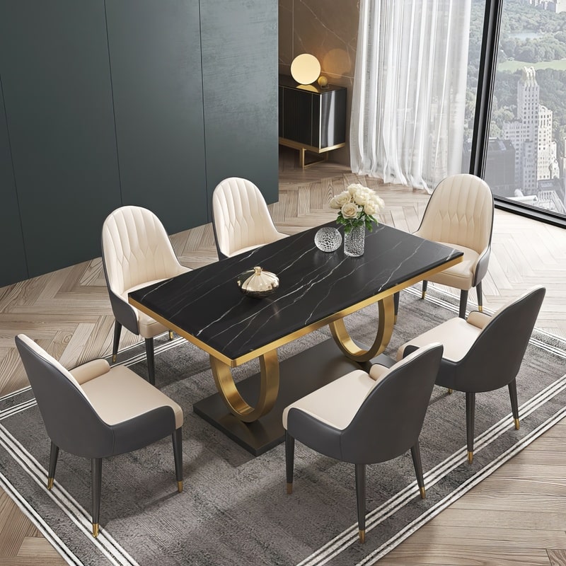 Bộ bàn ăn đá cẩm thạch cao cấp - BA 87