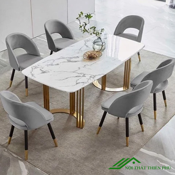 Bàn ăn mặt đá 6 ghế Saarinen - BA 23