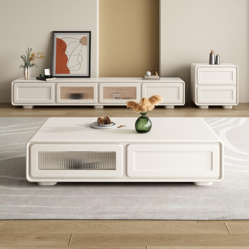 Bàn trà sofa tối giản màu trắng - BT 104