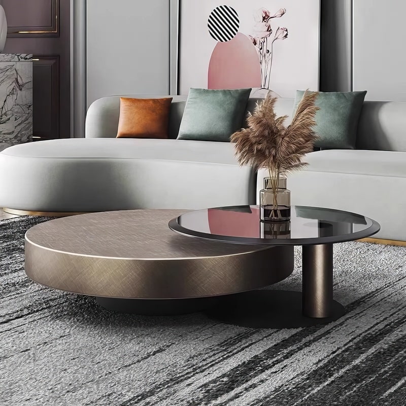 Bàn trà tròn đôi hiện đại đơn giản - BT 99