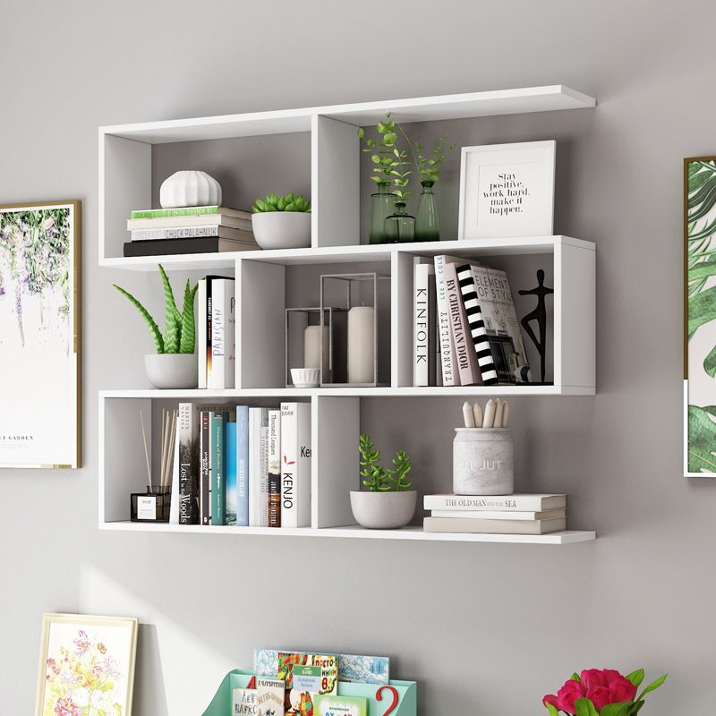 Kệ sách gỗ treo tường 3 tầng - KS 06