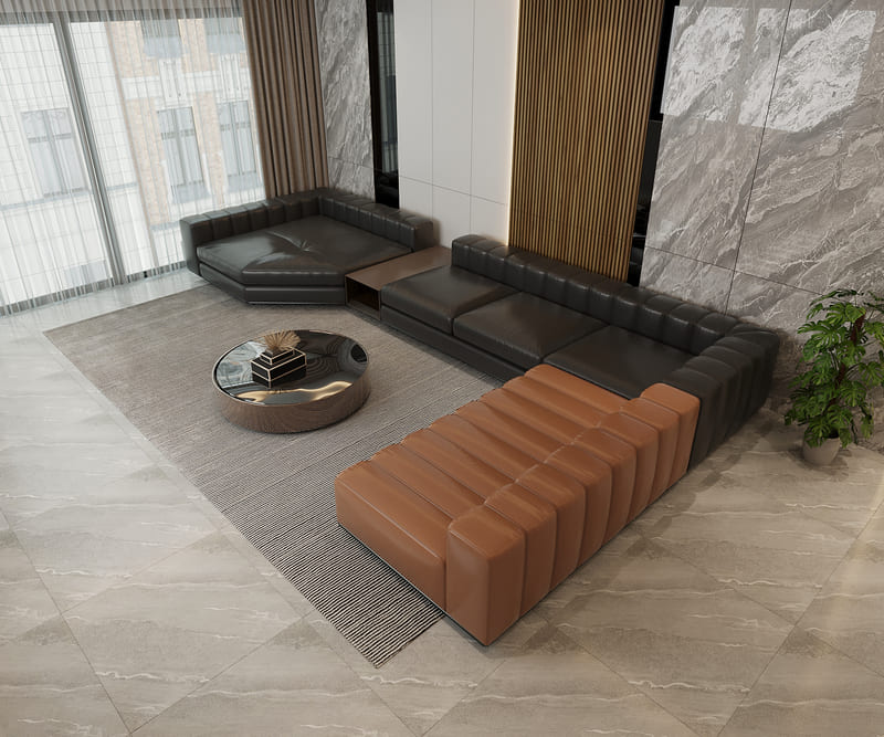 Sofa góc bọc da sang trọng- SF 130