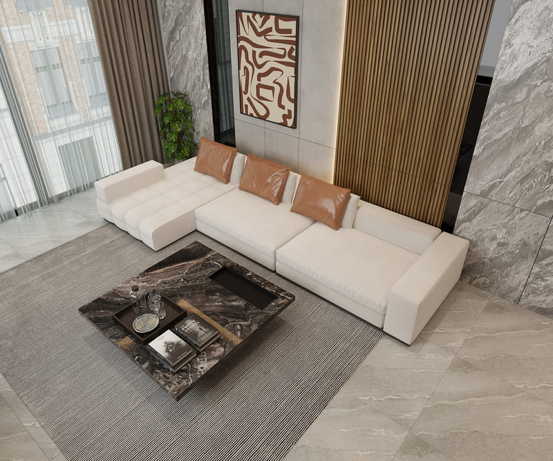 Sofa góc màu trắng hiện đại - SF 127