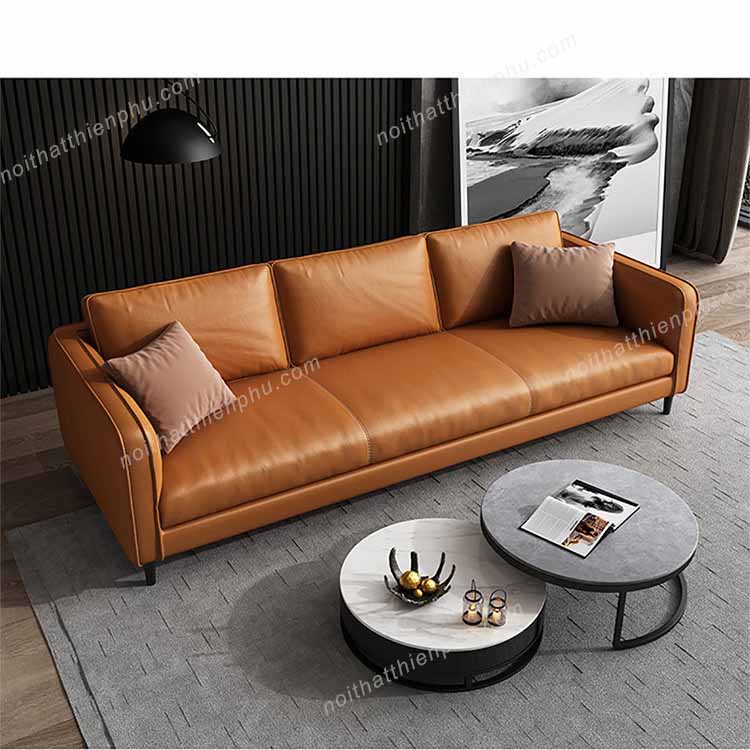 Sofa Da Cao Cấp Khung Gỗ Tự Nhiên - SF 92