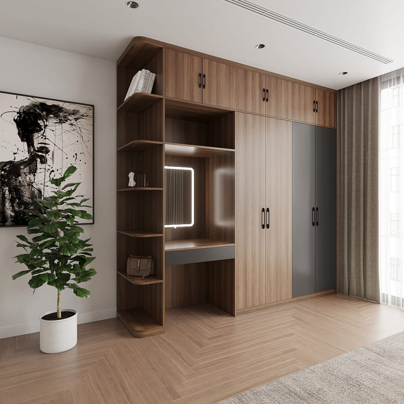 Tủ quần áo gỗ công nghiệp đóng theo yêu cầu - QA 85