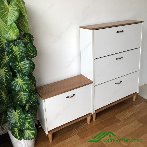 Tủ giày thông minh chân gỗ sồi - TG 06