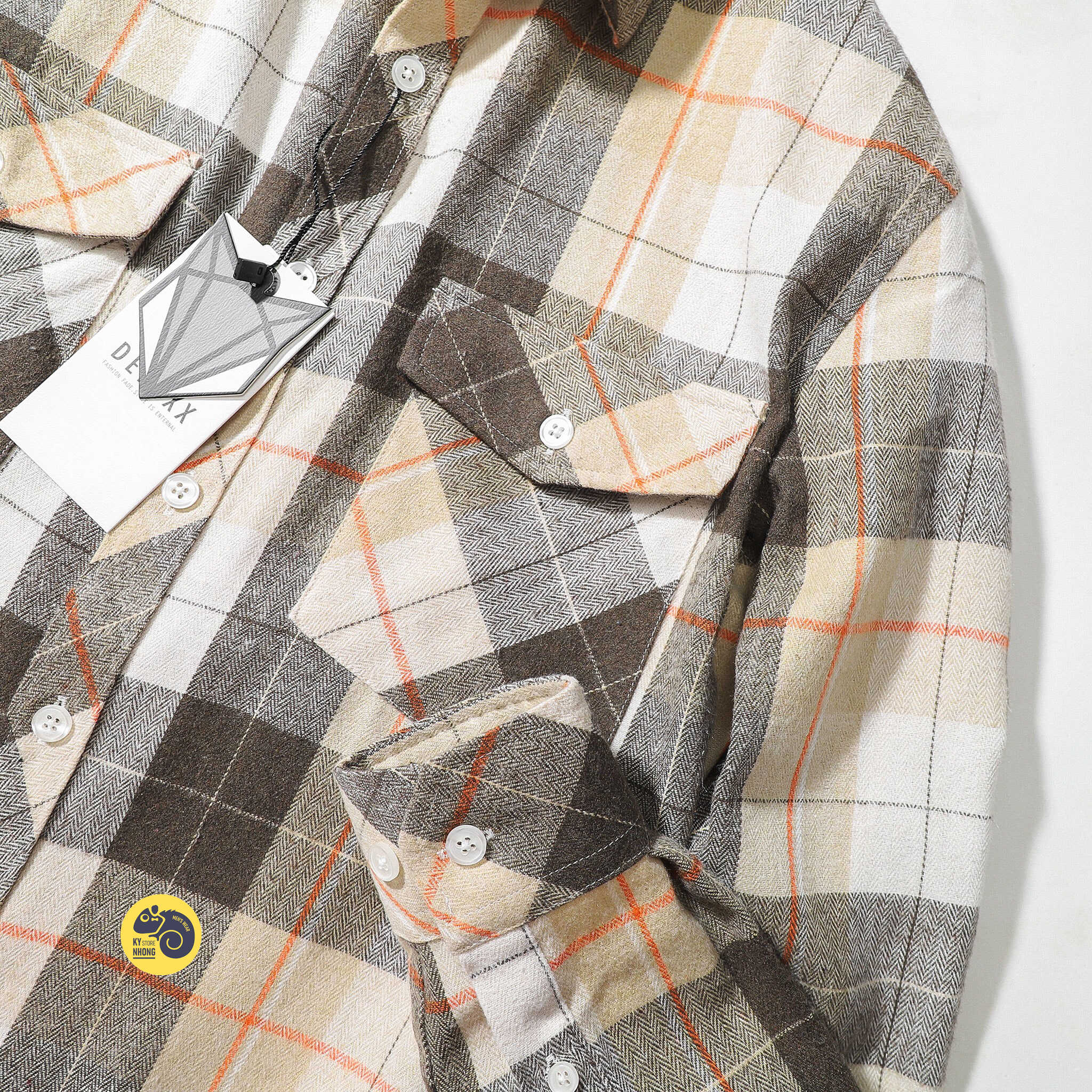 ÁO SƠMI FLANNEL TÚI HỘP DEFOXX