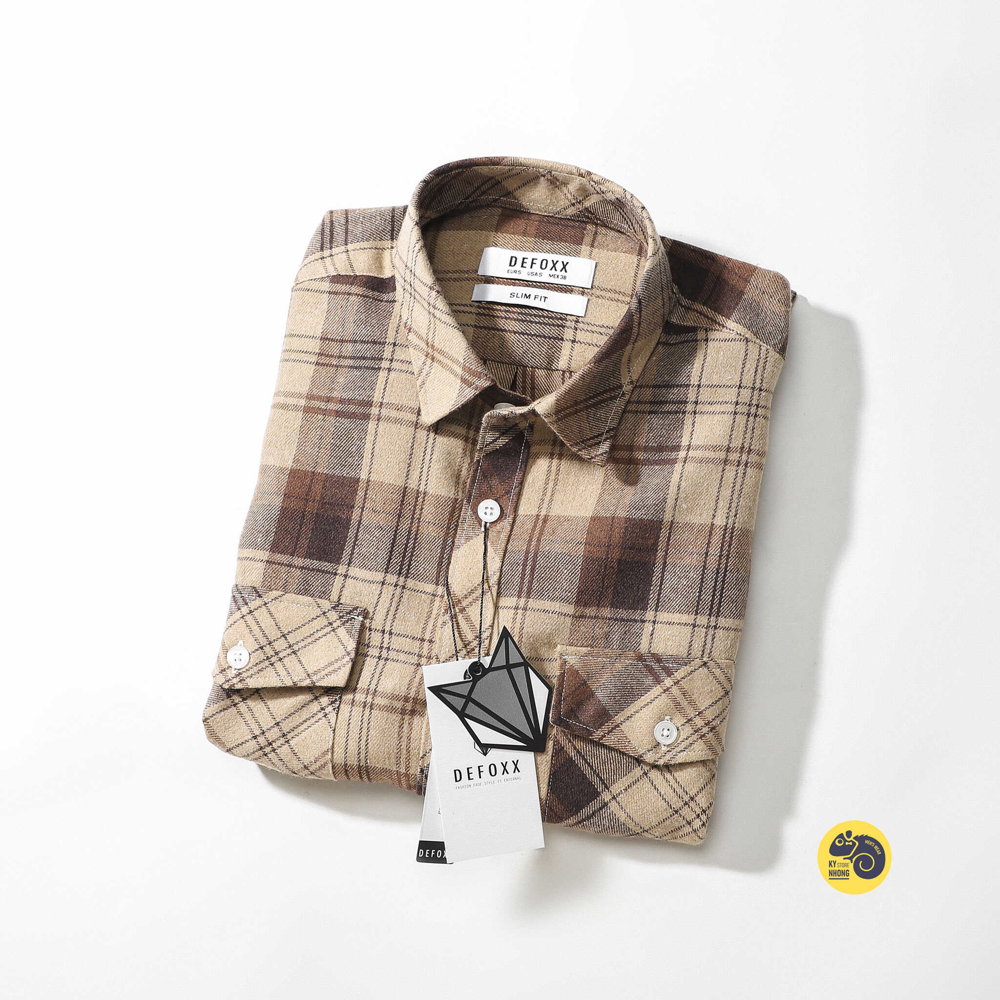 ÁO SƠMI FLANNEL TÚI HỘP DEFOXX