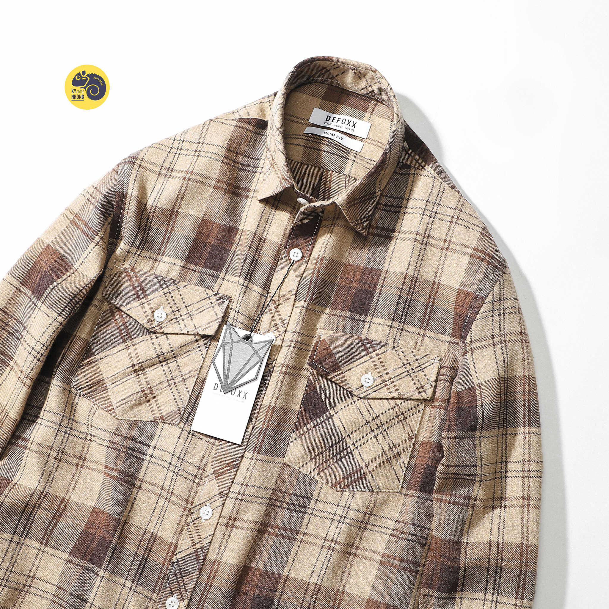 ÁO SƠMI FLANNEL TÚI HỘP DEFOXX