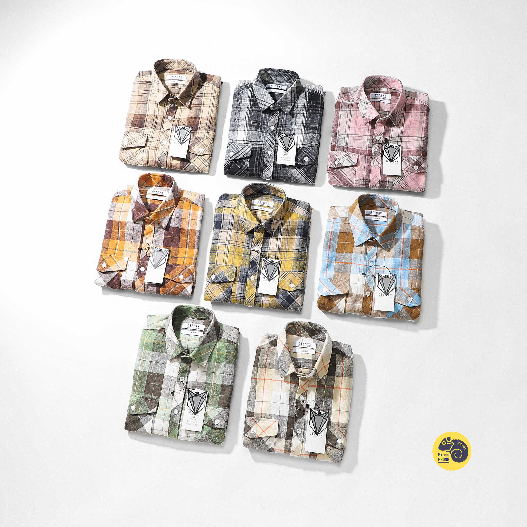 ÁO SƠMI FLANNEL TÚI HỘP DEFOXX