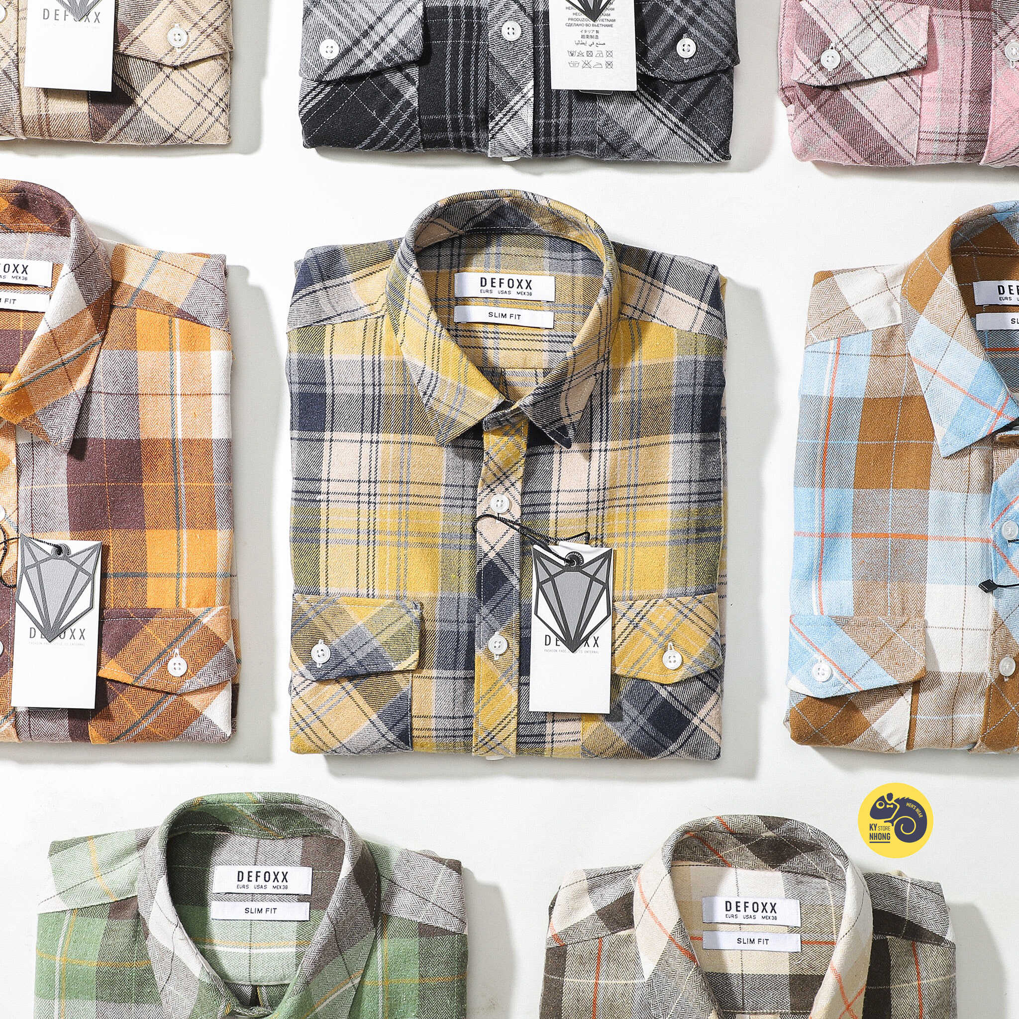 ÁO SƠMI FLANNEL TÚI HỘP DEFOXX