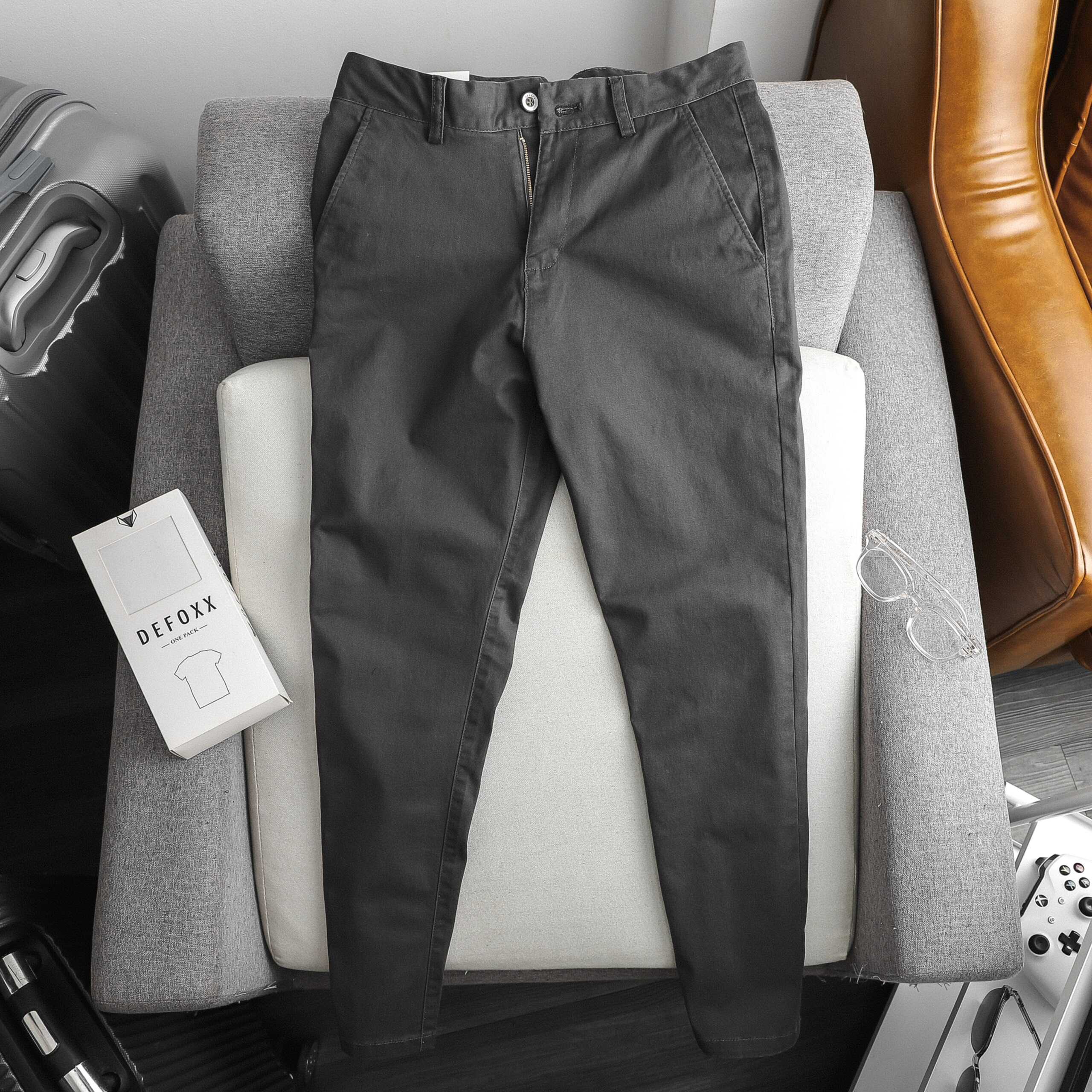 QUẦN DÀI KAKI DEFOXX XÁM ĐEN