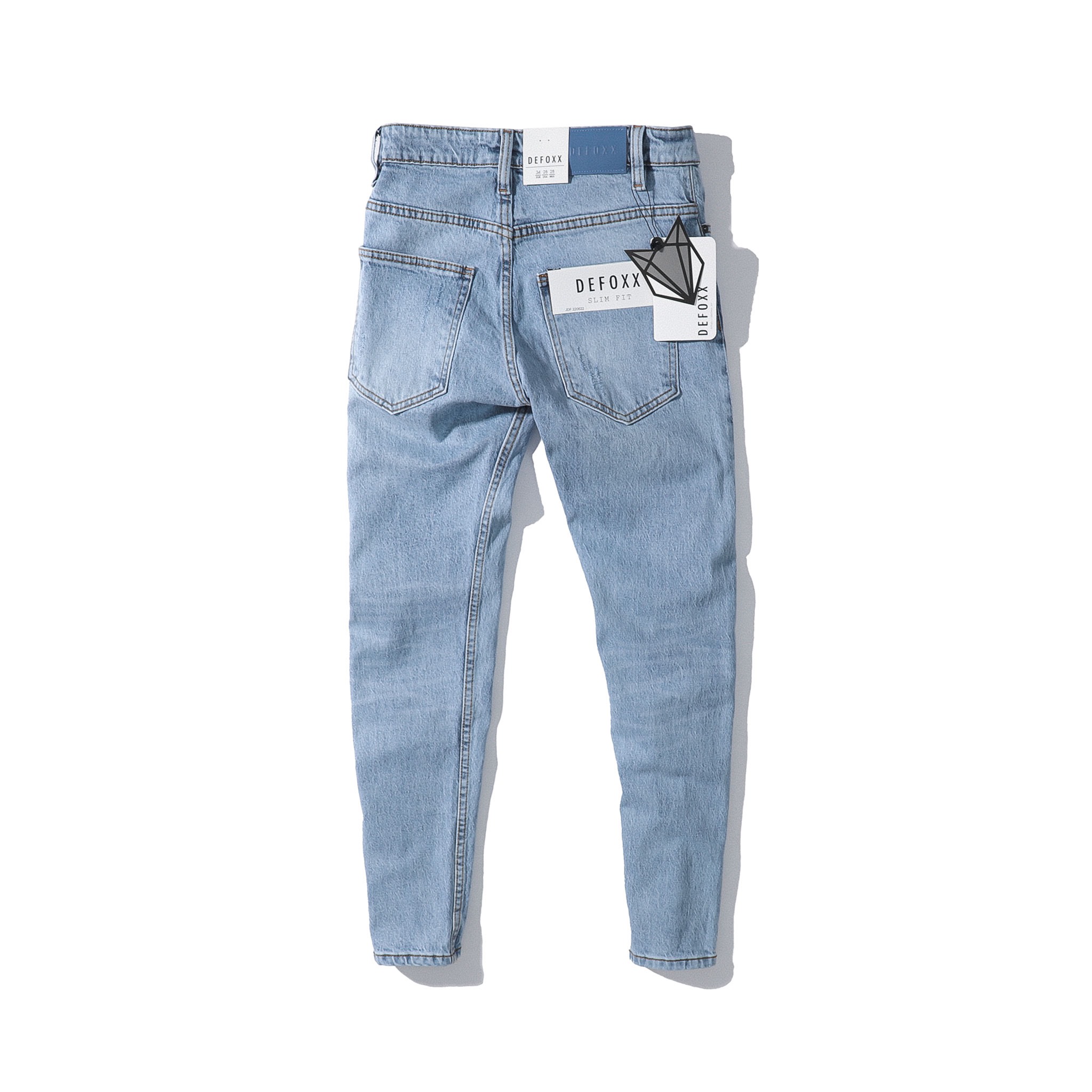 QUẦN JEANS DEFOXX XANH NHẠT RÁCH