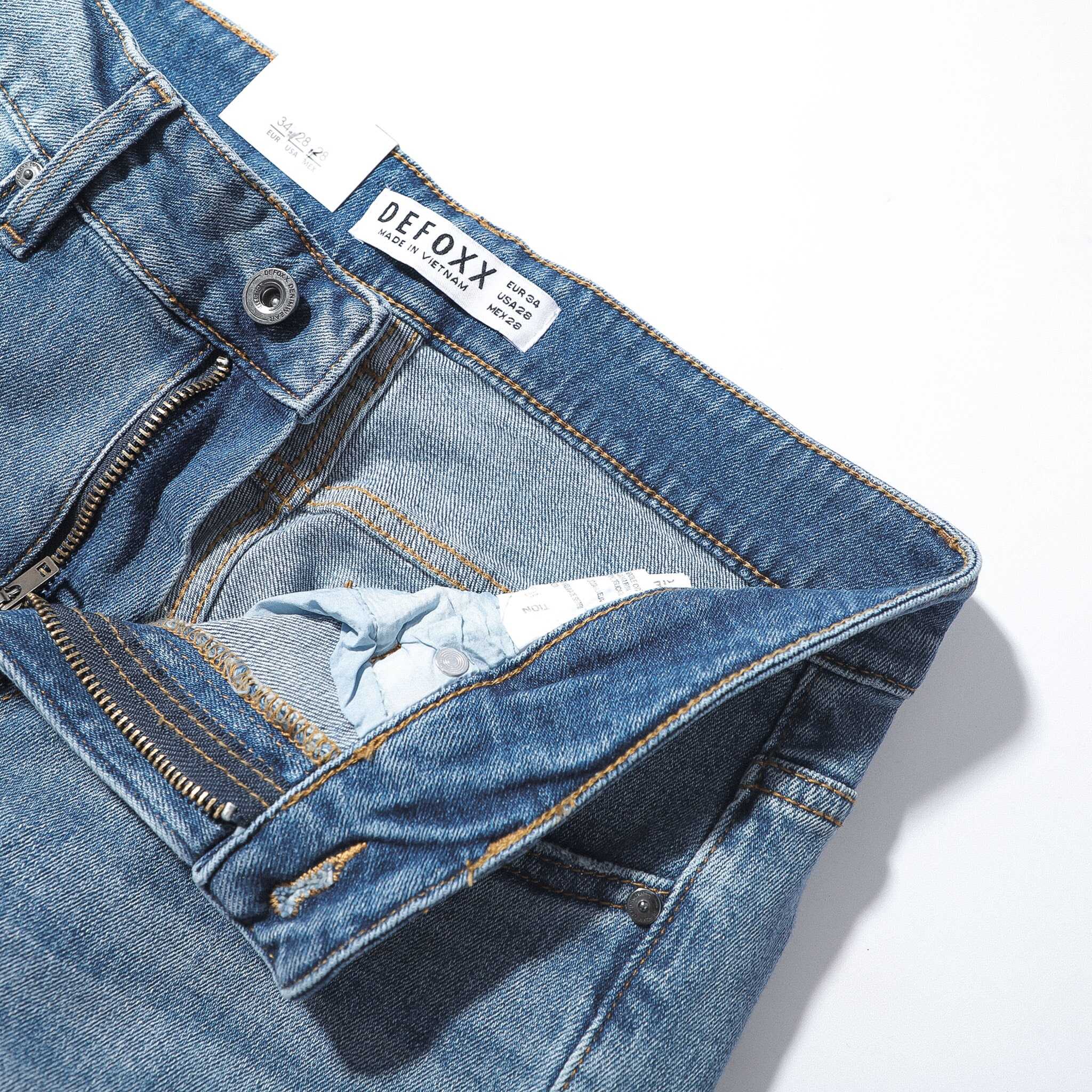 QUẦN JEANS DEFOXX XANH WASH