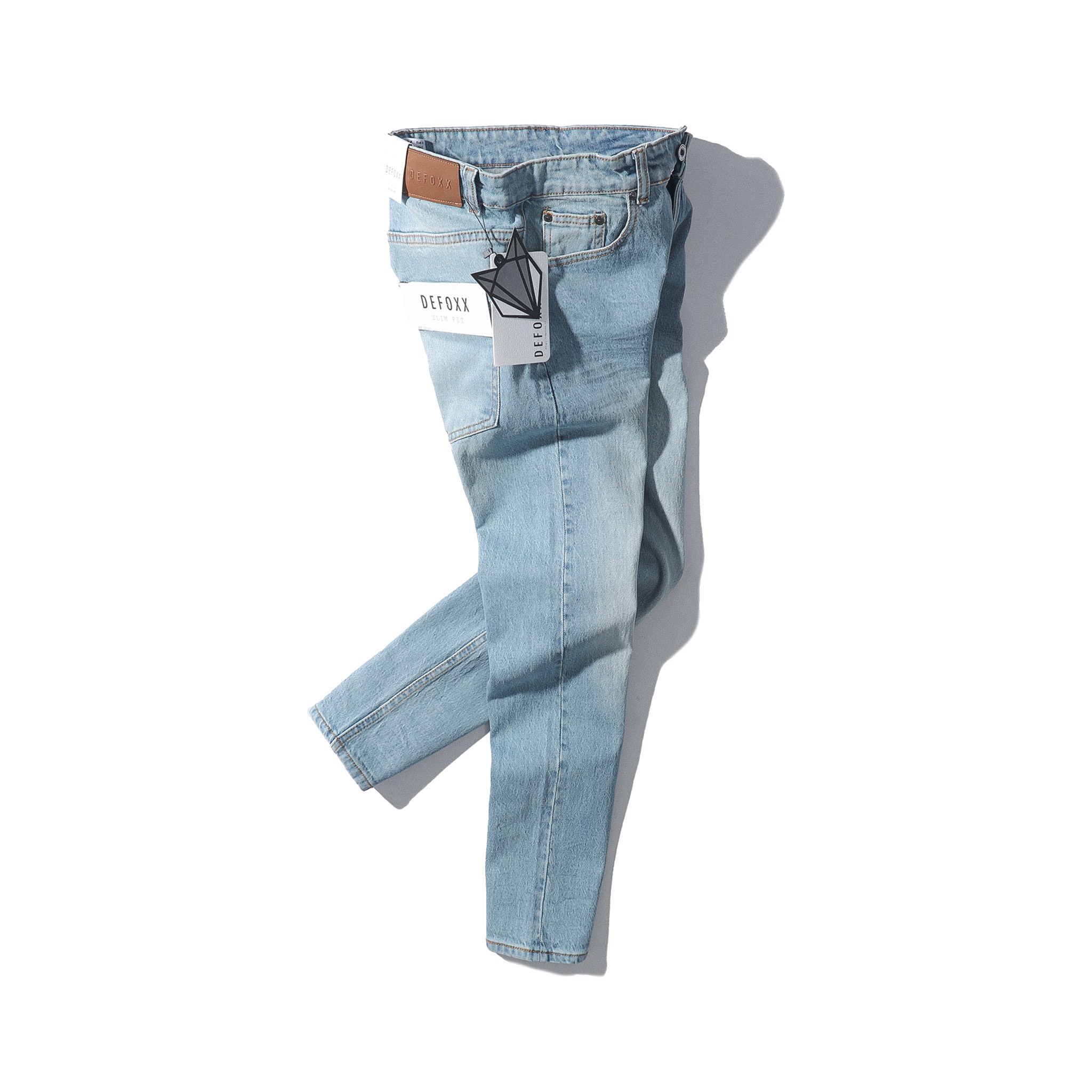 QUẦN JEANS DEFOXX XANH NHẠT WASH ÉP 3D