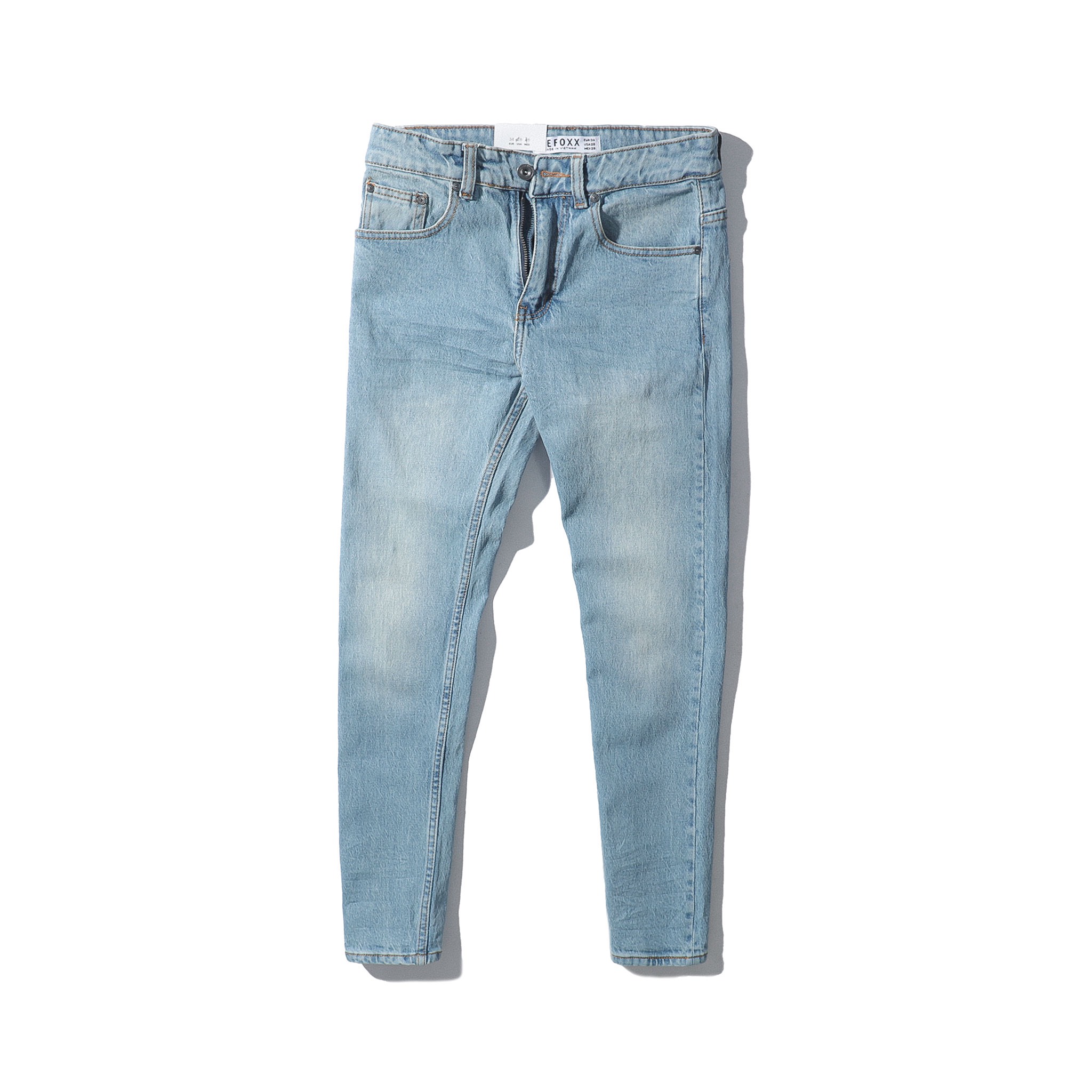 QUẦN JEANS DEFOXX XANH NHẠT WASH ÉP 3D