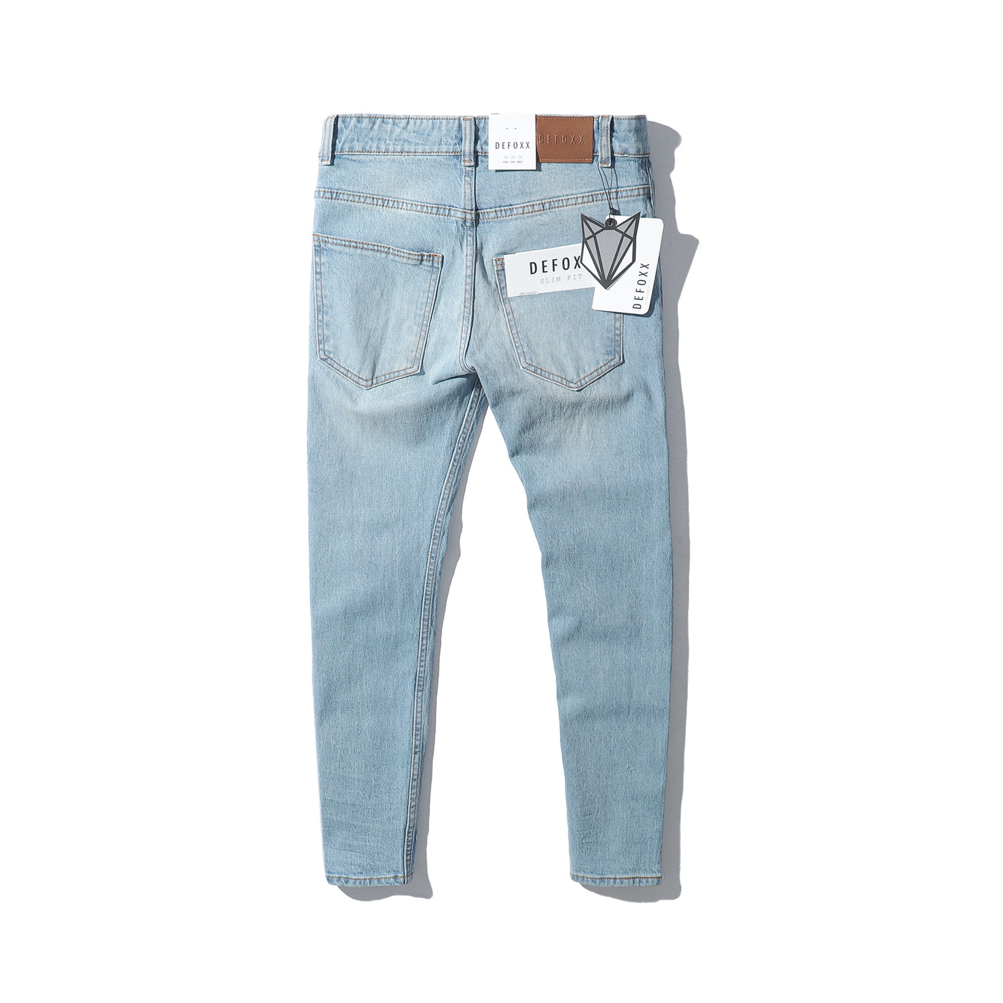 QUẦN JEANS DEFOXX XANH NHẠT WASH ÉP 3D