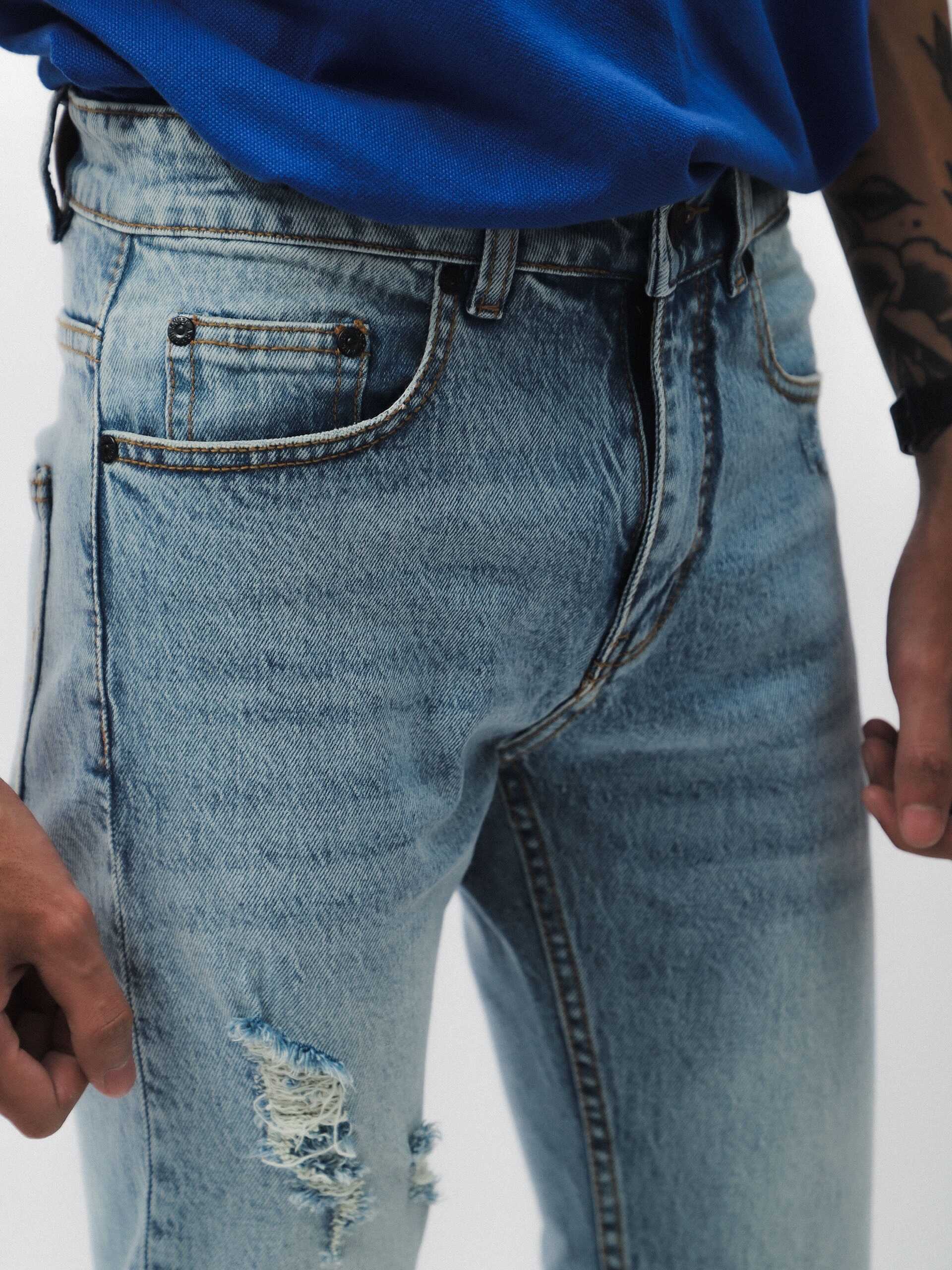 QUẦN JEANS ARMANI XANH NHẠT RÁCH