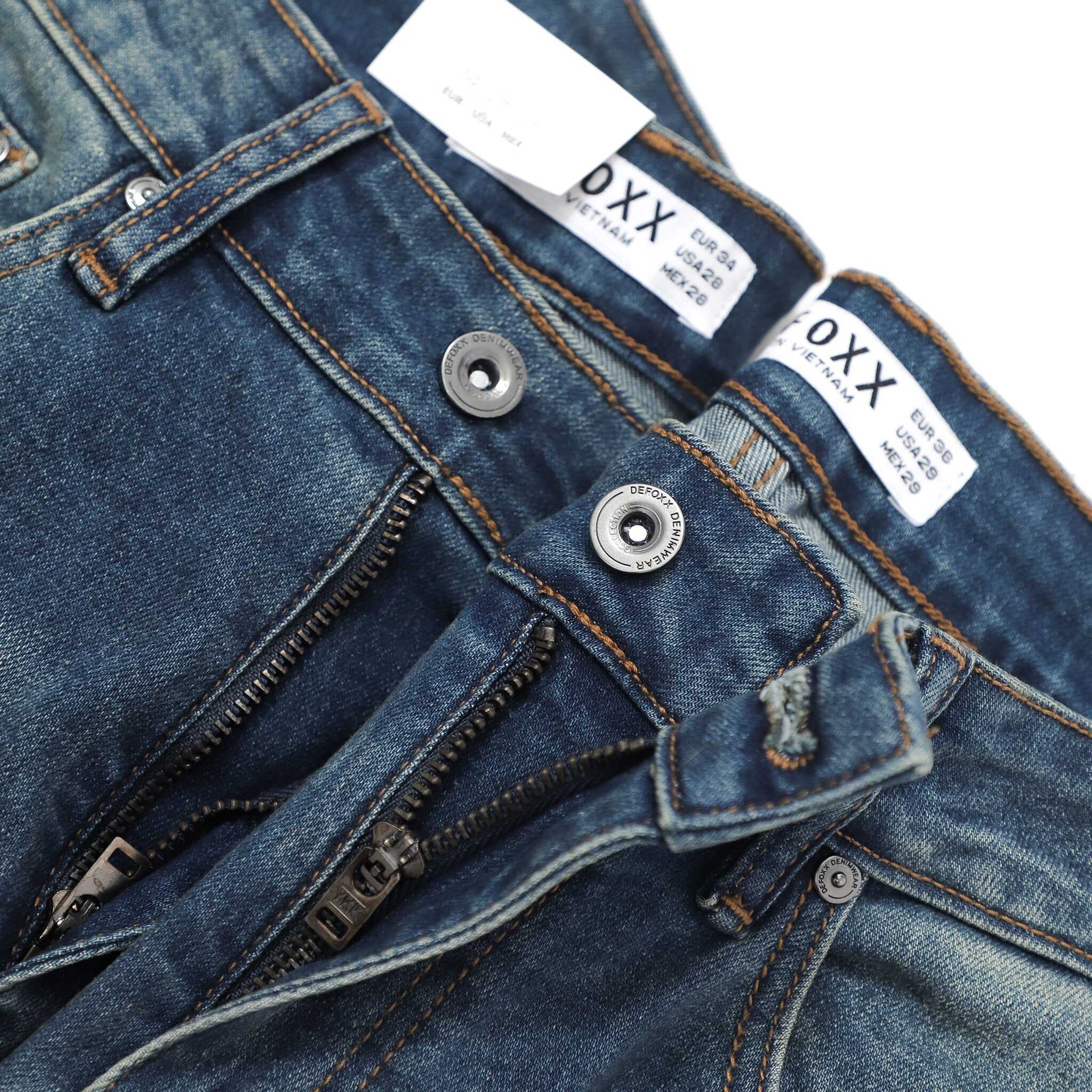 QUẦN JEANS XANH ĐẬM DƠ WASH