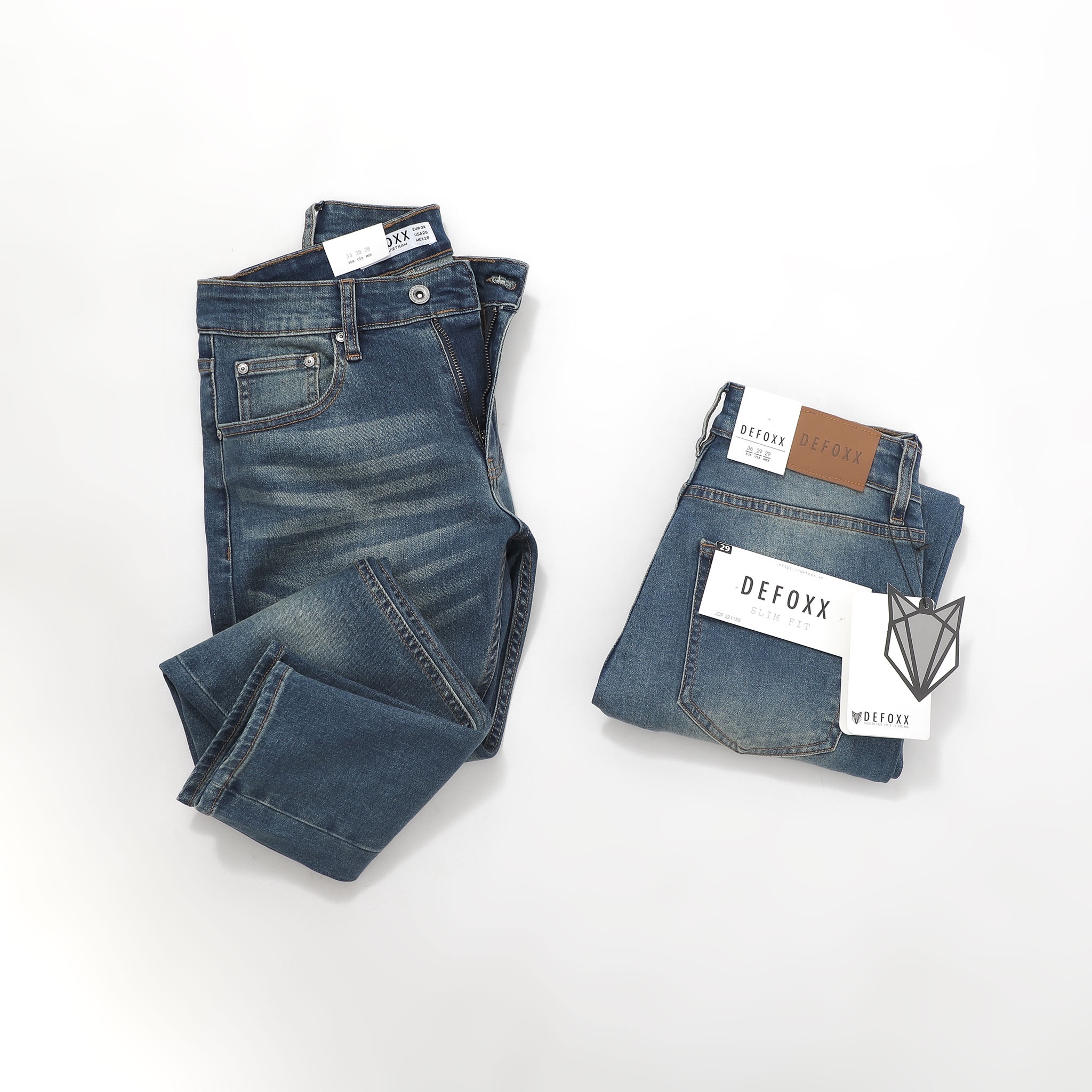 QUẦN JEANS XANH ĐẬM DƠ WASH