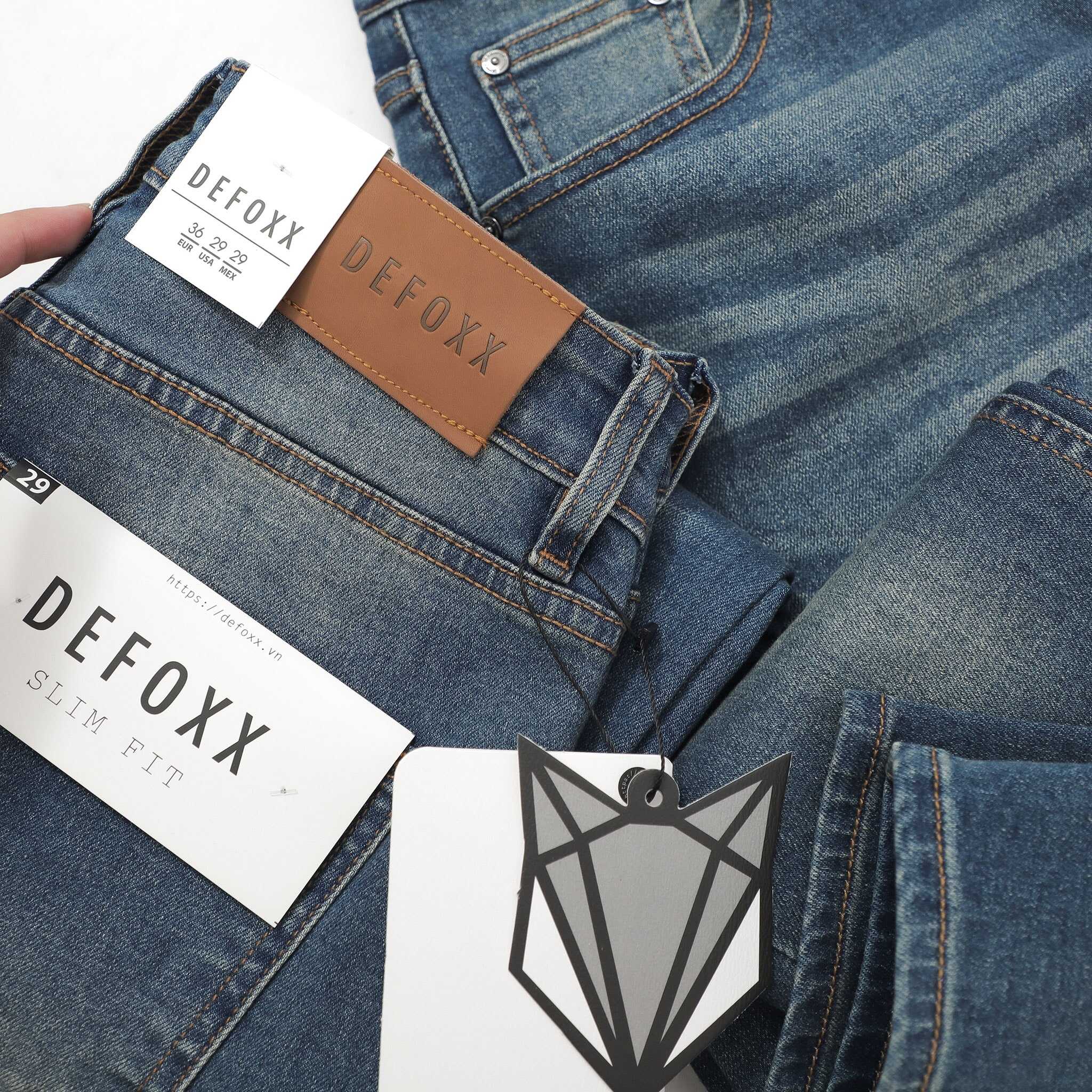 QUẦN JEANS XANH ĐẬM DƠ WASH