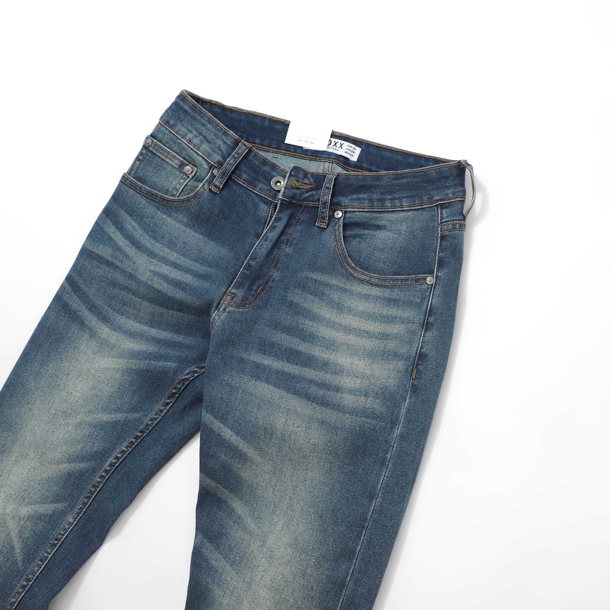 QUẦN JEANS XANH ĐẬM DƠ WASH