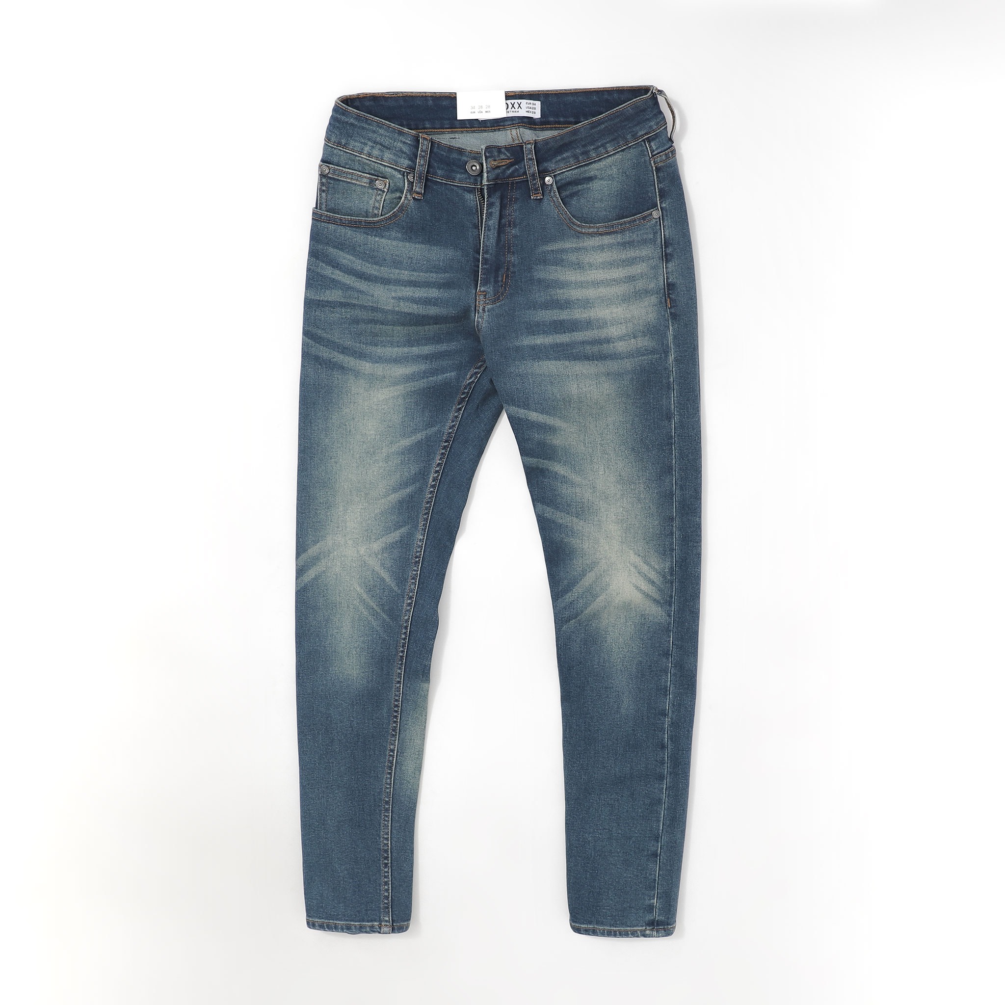 QUẦN JEANS XANH ĐẬM DƠ WASH