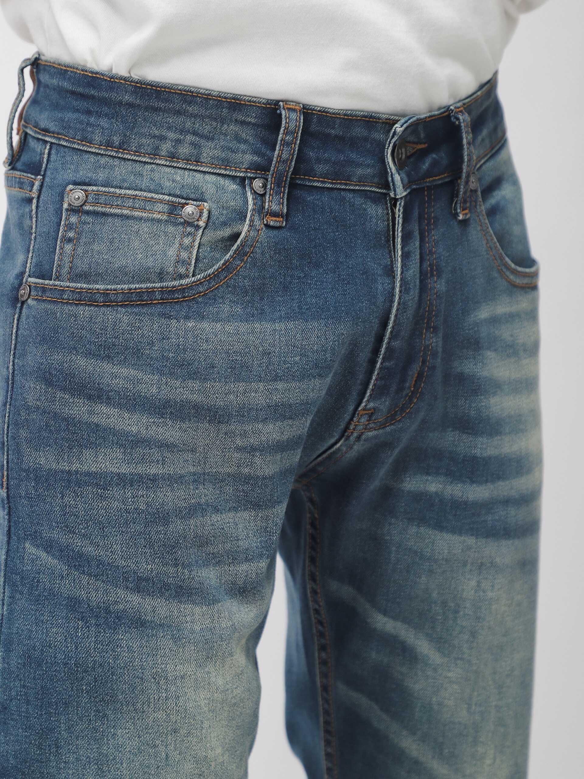 QUẦN JEANS XANH ĐẬM DƠ WASH