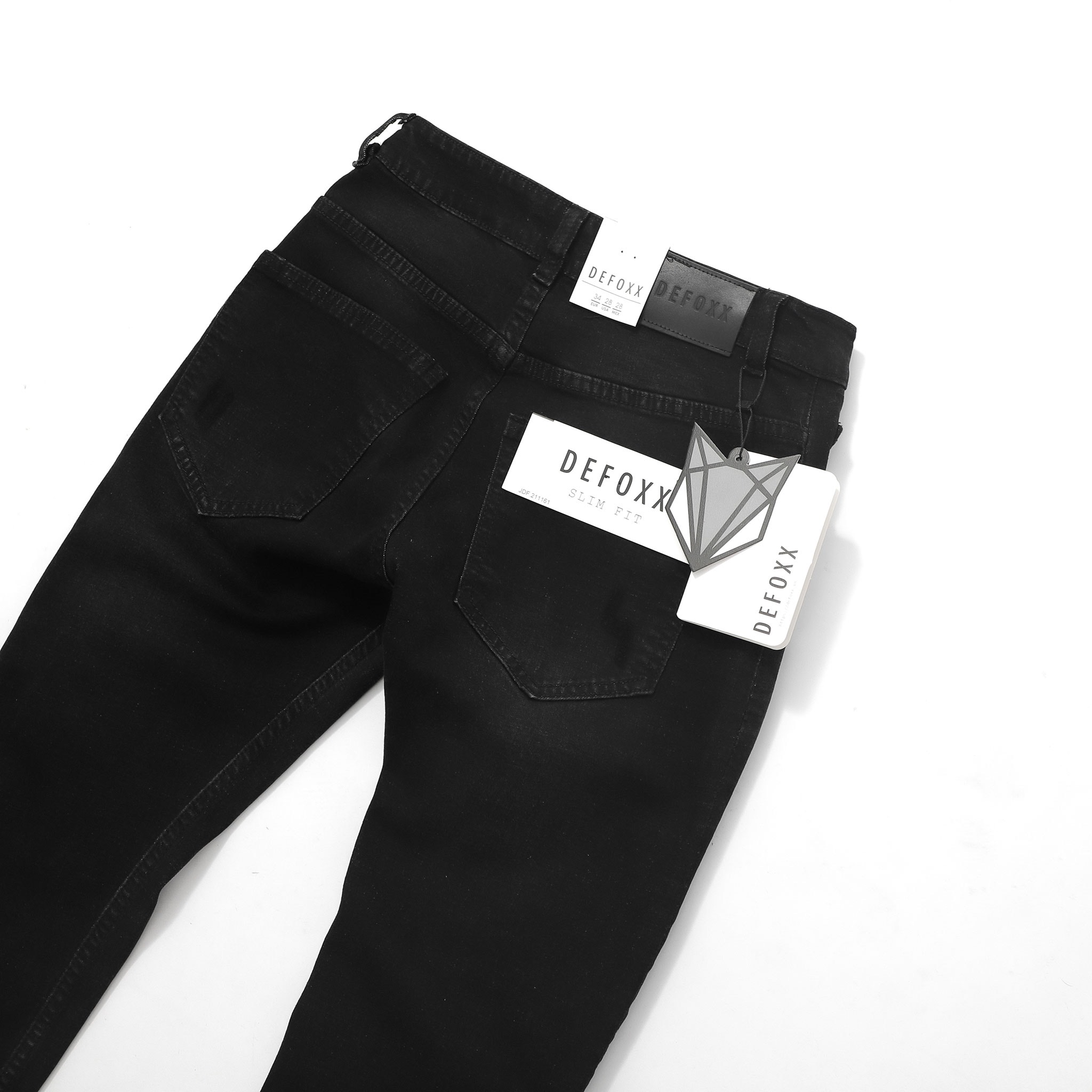 QUẦN JEANS DEFOXX XÁM ĐEN RÁCH