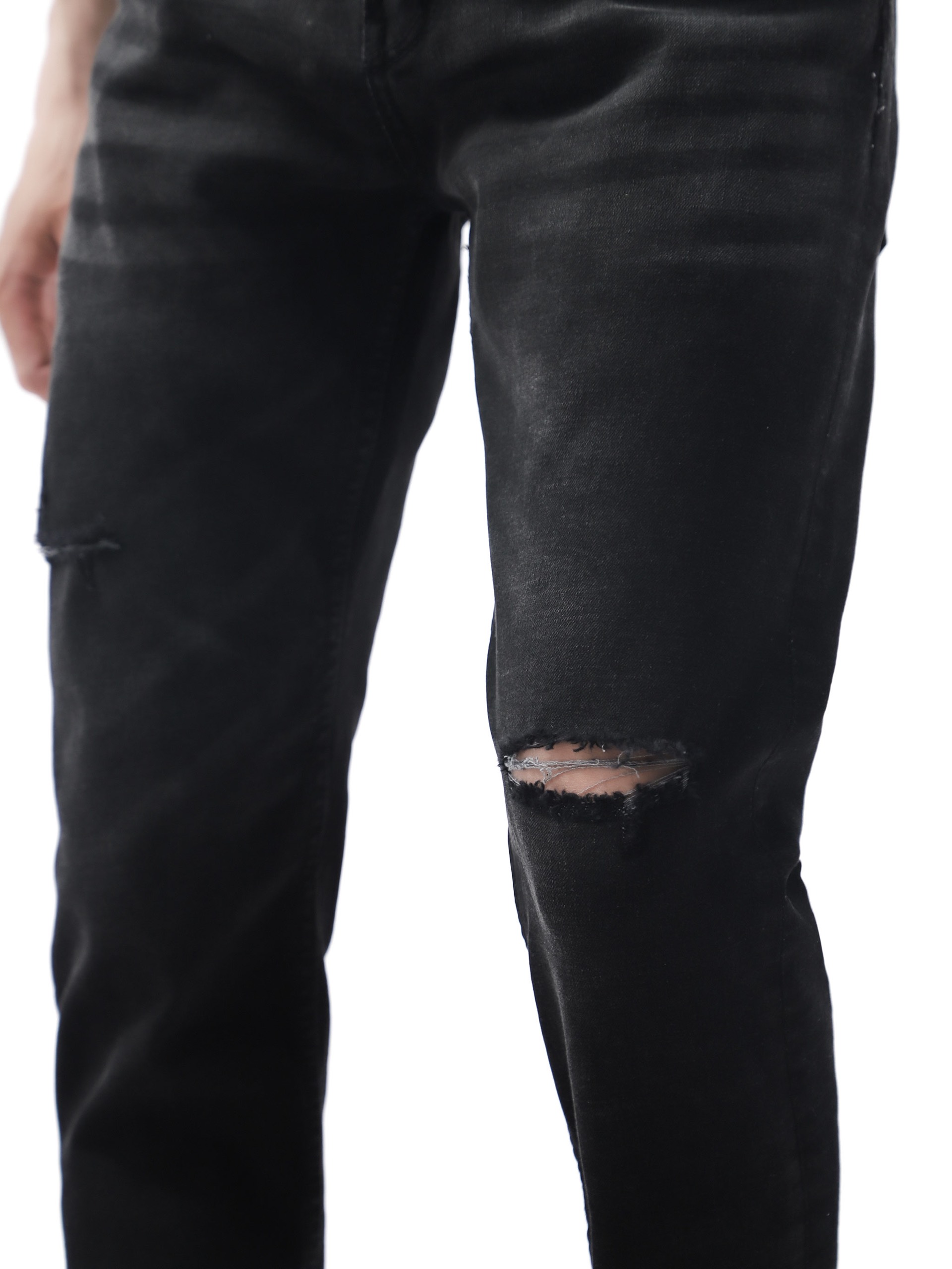 QUẦN JEANS DEFOXX XÁM ĐEN RÁCH
