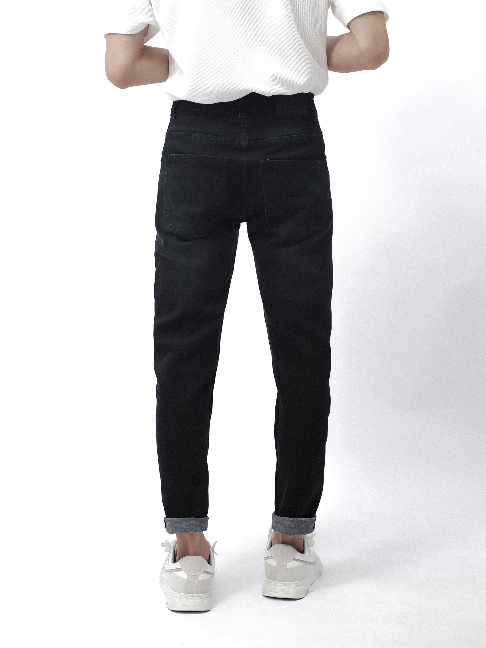 QUẦN JEANS DEFOXX XÁM ĐEN RÁCH