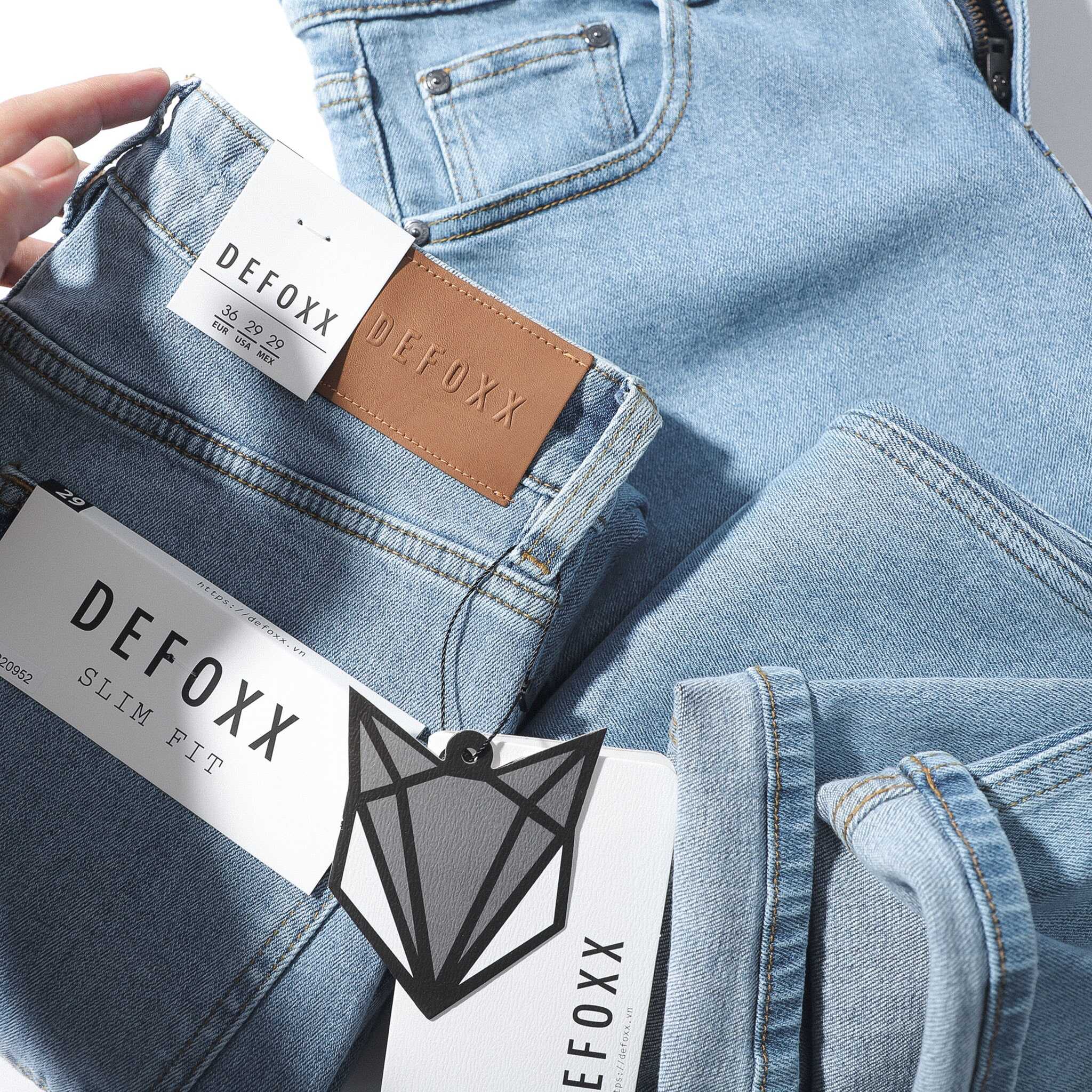 QUẦN JEANS DEFOXX XANH TRƠN