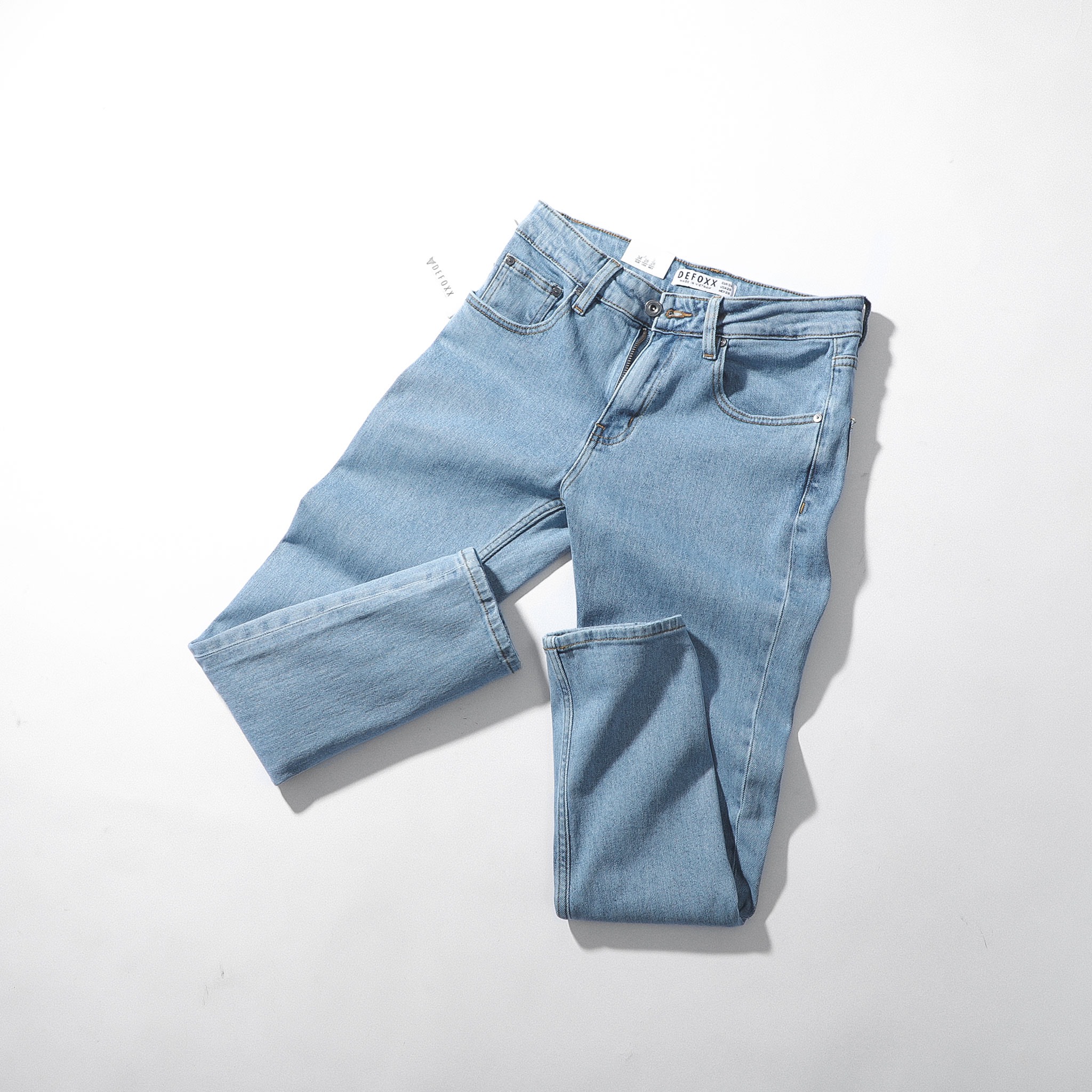 QUẦN JEANS DEFOXX XANH TRƠN