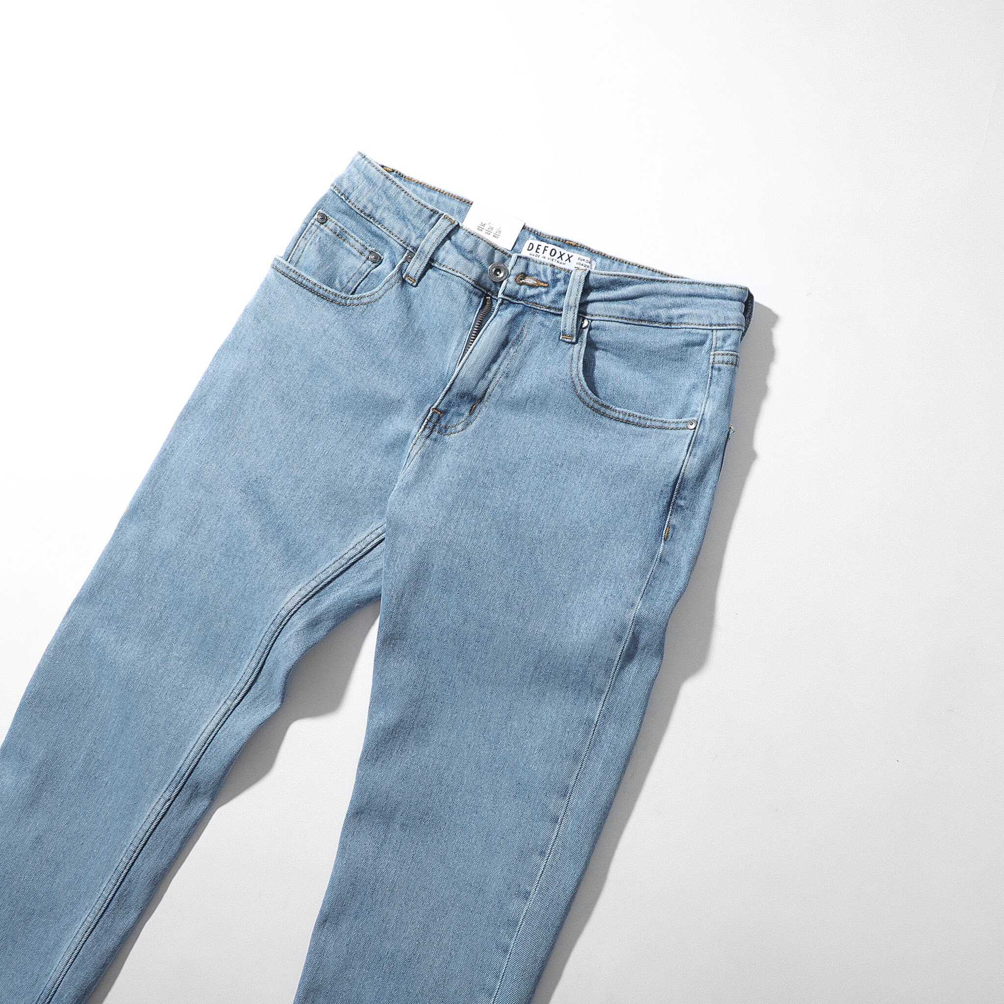 QUẦN JEANS DEFOXX XANH TRƠN