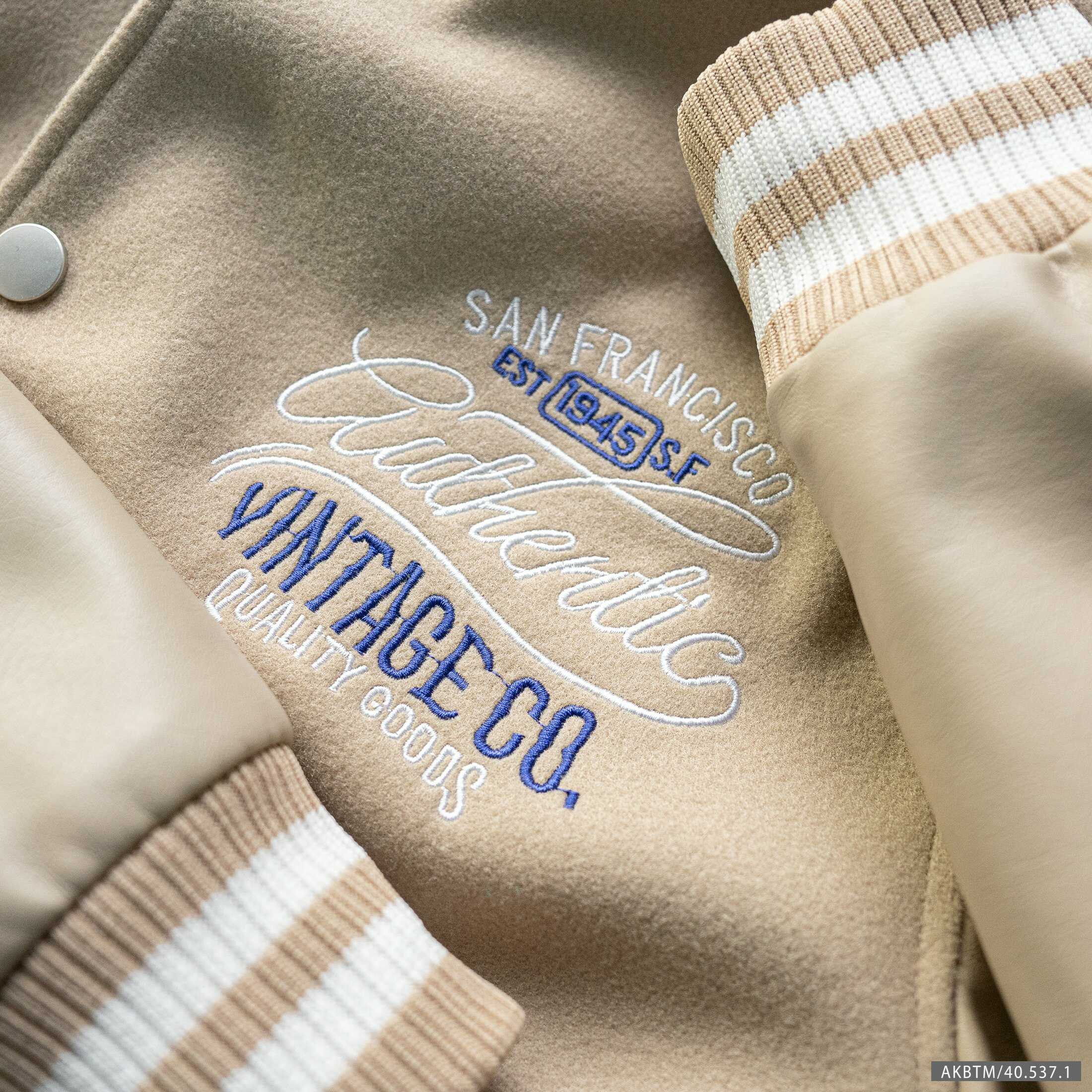 ÁO KHOÁC BOMBER VARSITY BTM TAY DA