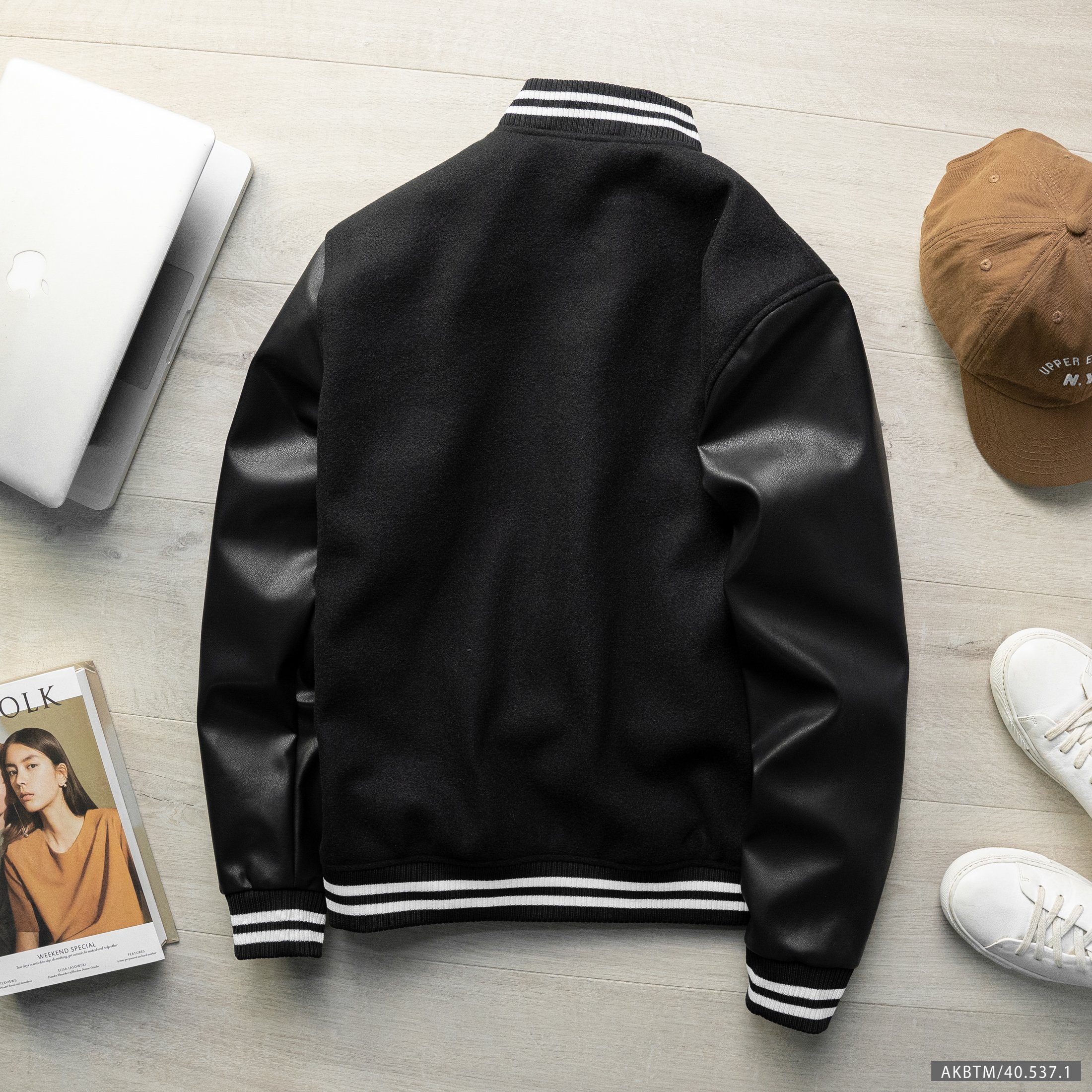 ÁO KHOÁC BOMBER VARSITY BTM TAY DA