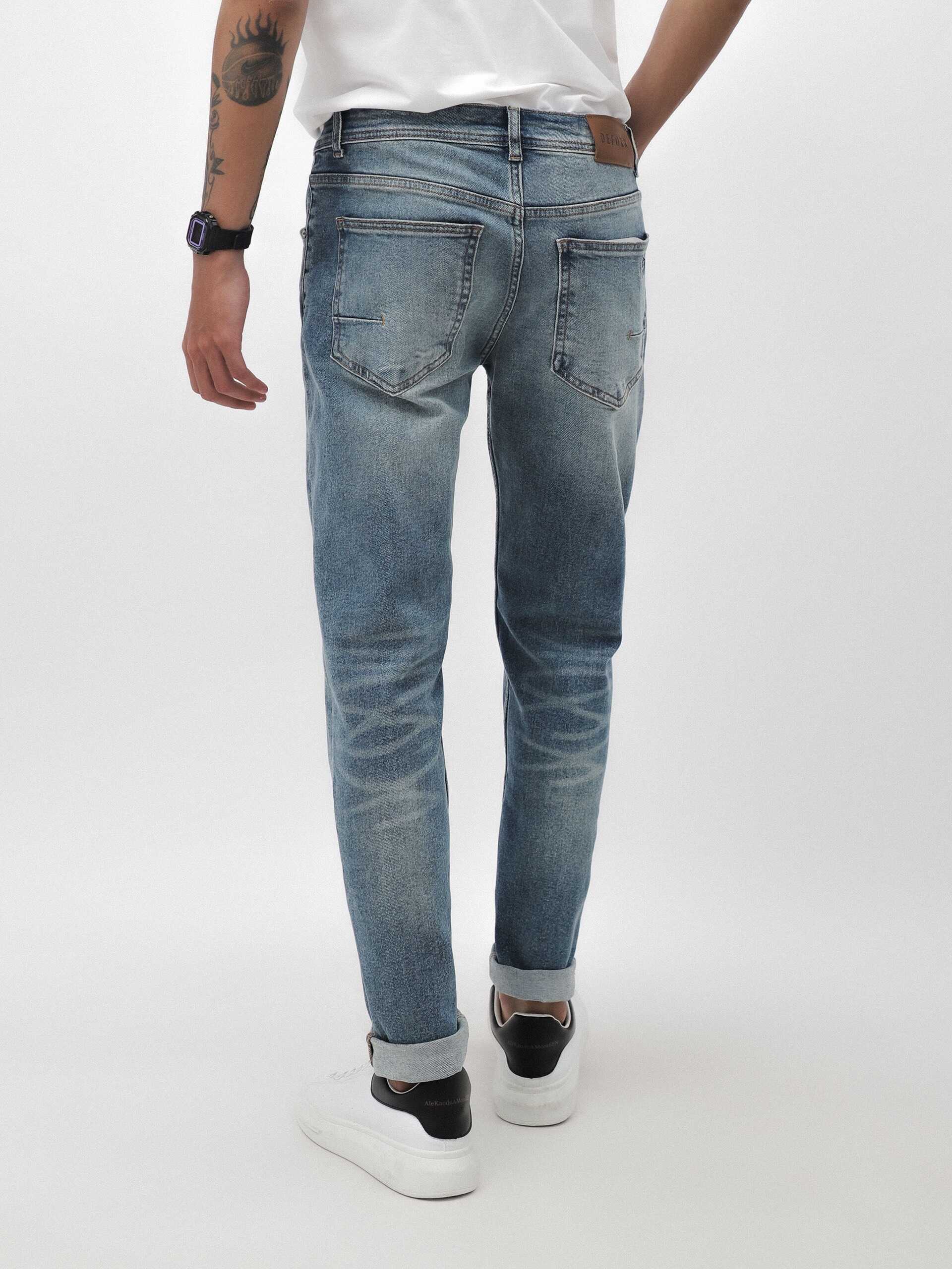 QUẦN JEANS XANH WASH ÉP VÁ ZICZAC