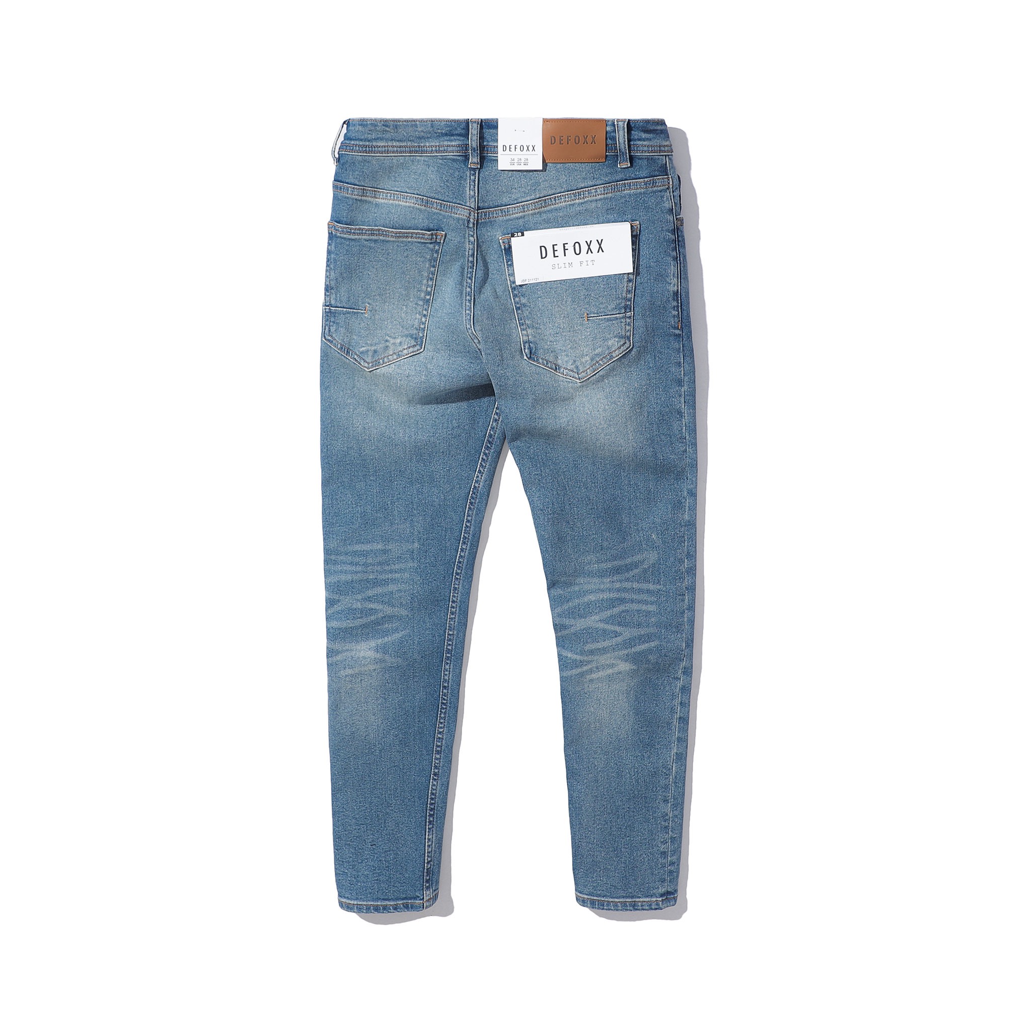 QUẦN JEANS XANH WASH ÉP VÁ ZICZAC
