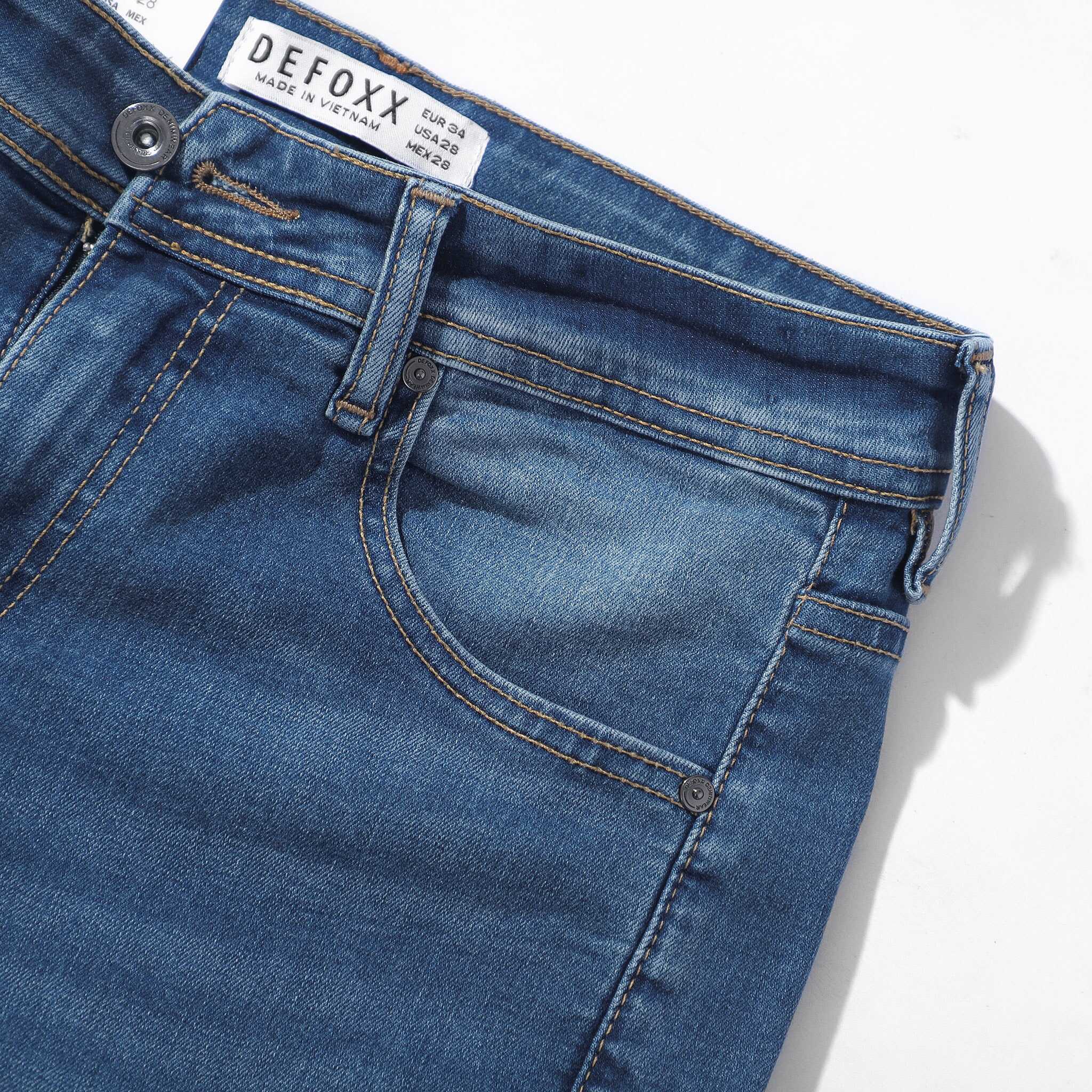 QUẦN JEANS DEFOXX XANH WASH