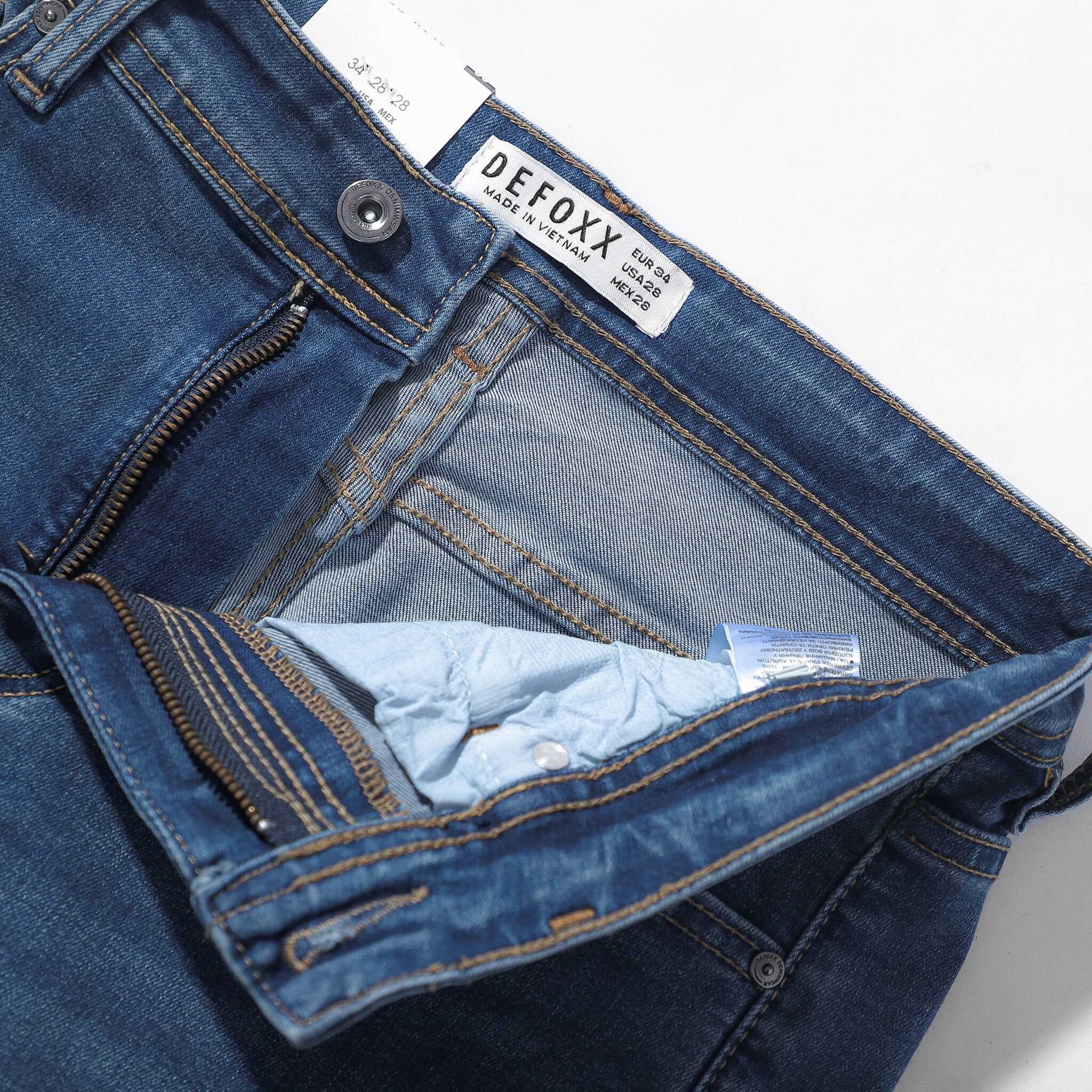 QUẦN JEANS DEFOXX XANH WASH