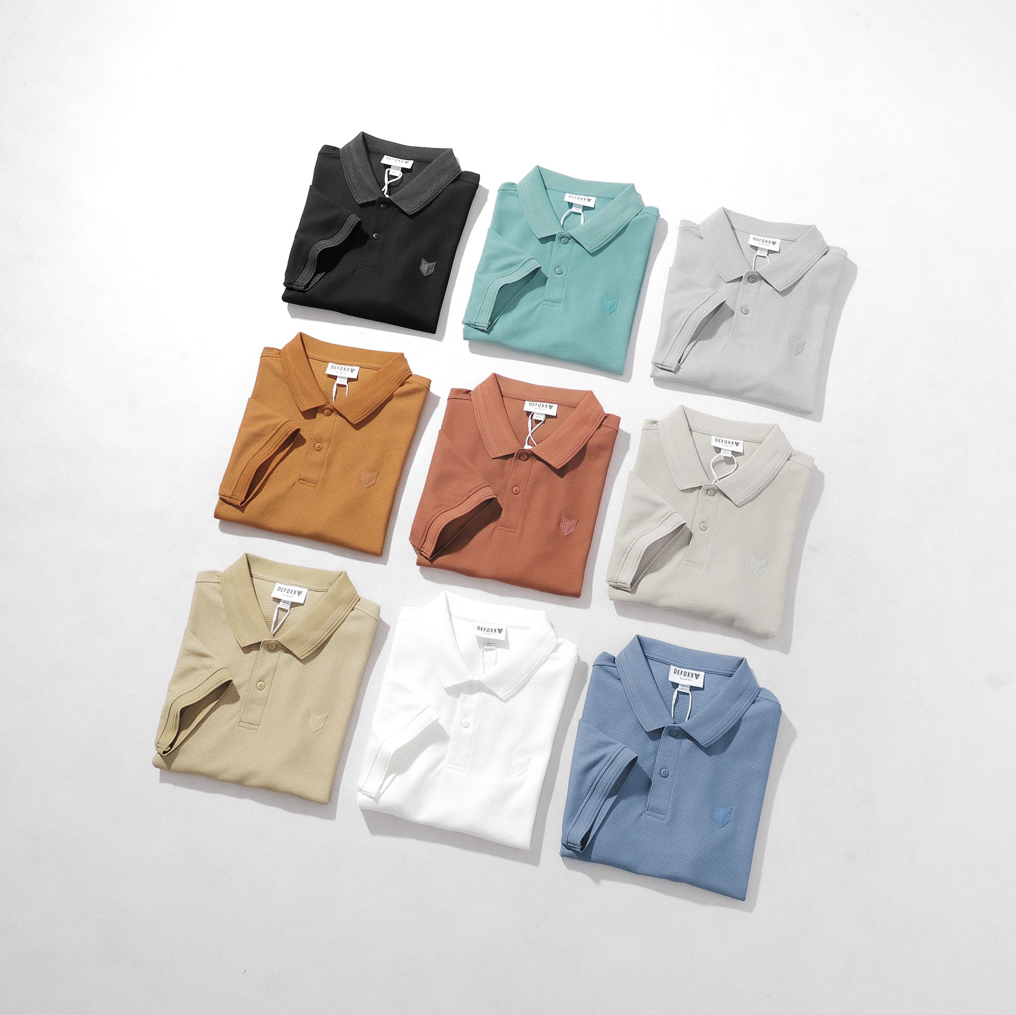 ÁO POLO DEFOXX CỔ DỆT LOGO ĐÚC