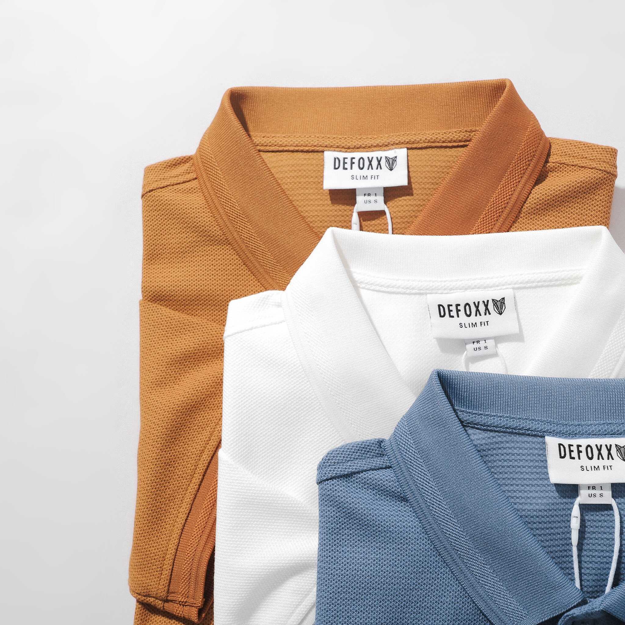 ÁO POLO DEFOXX CỔ DỆT LOGO ĐÚC