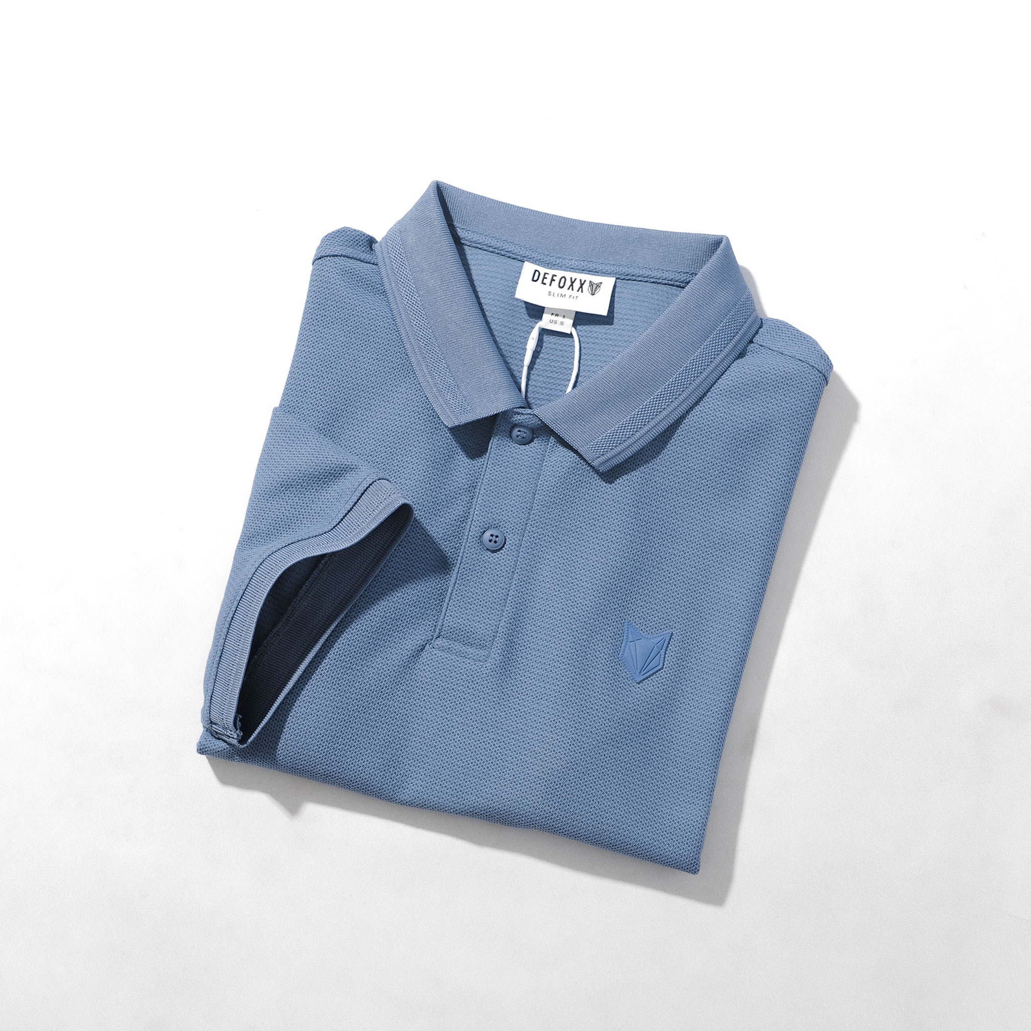 ÁO POLO DEFOXX CỔ DỆT LOGO ĐÚC